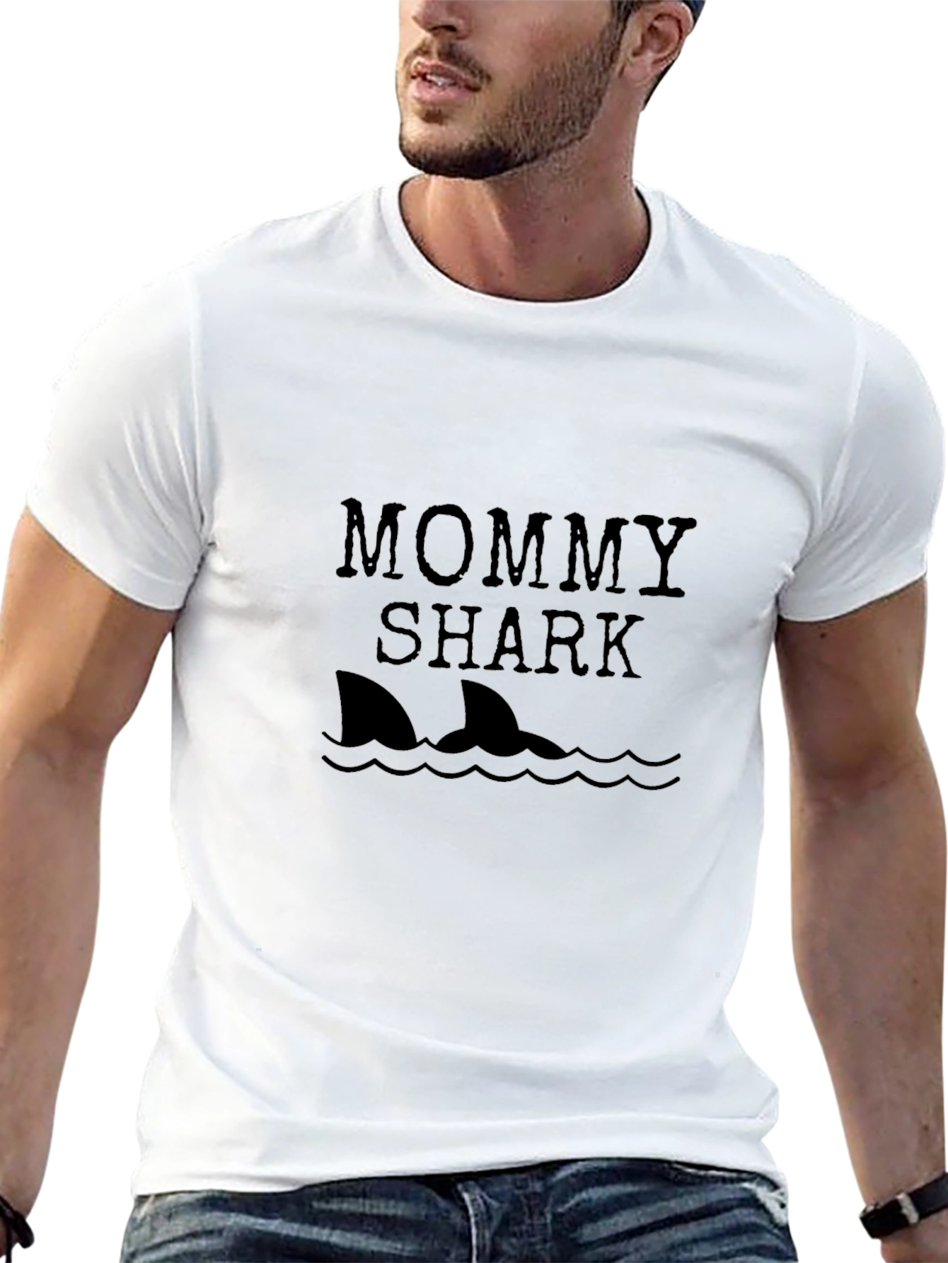 Mommy Shark Graphic Tee - Black Cotton T-Shirt
