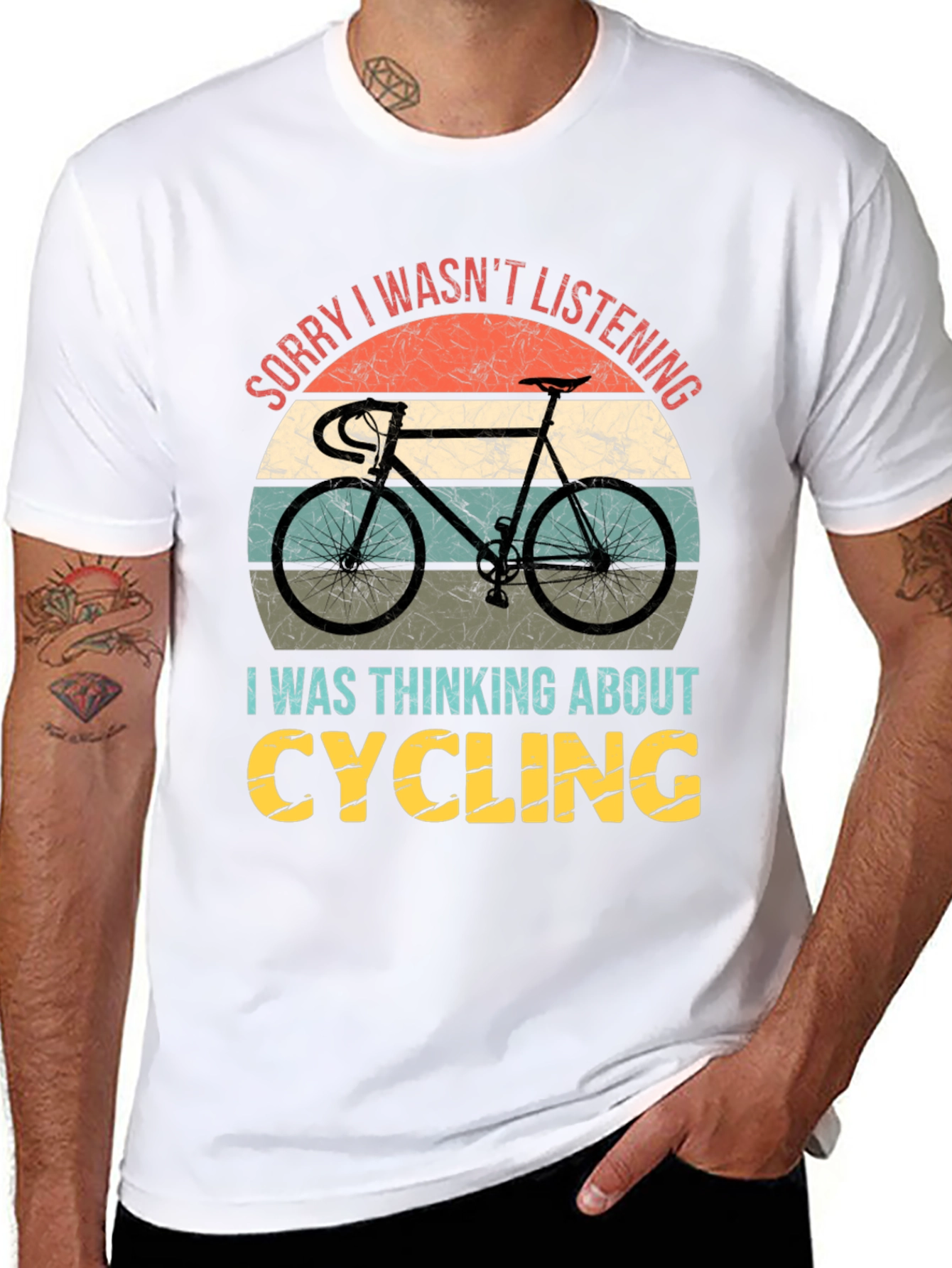 Cycling Thought T-Shirt - Unisex Retro Design