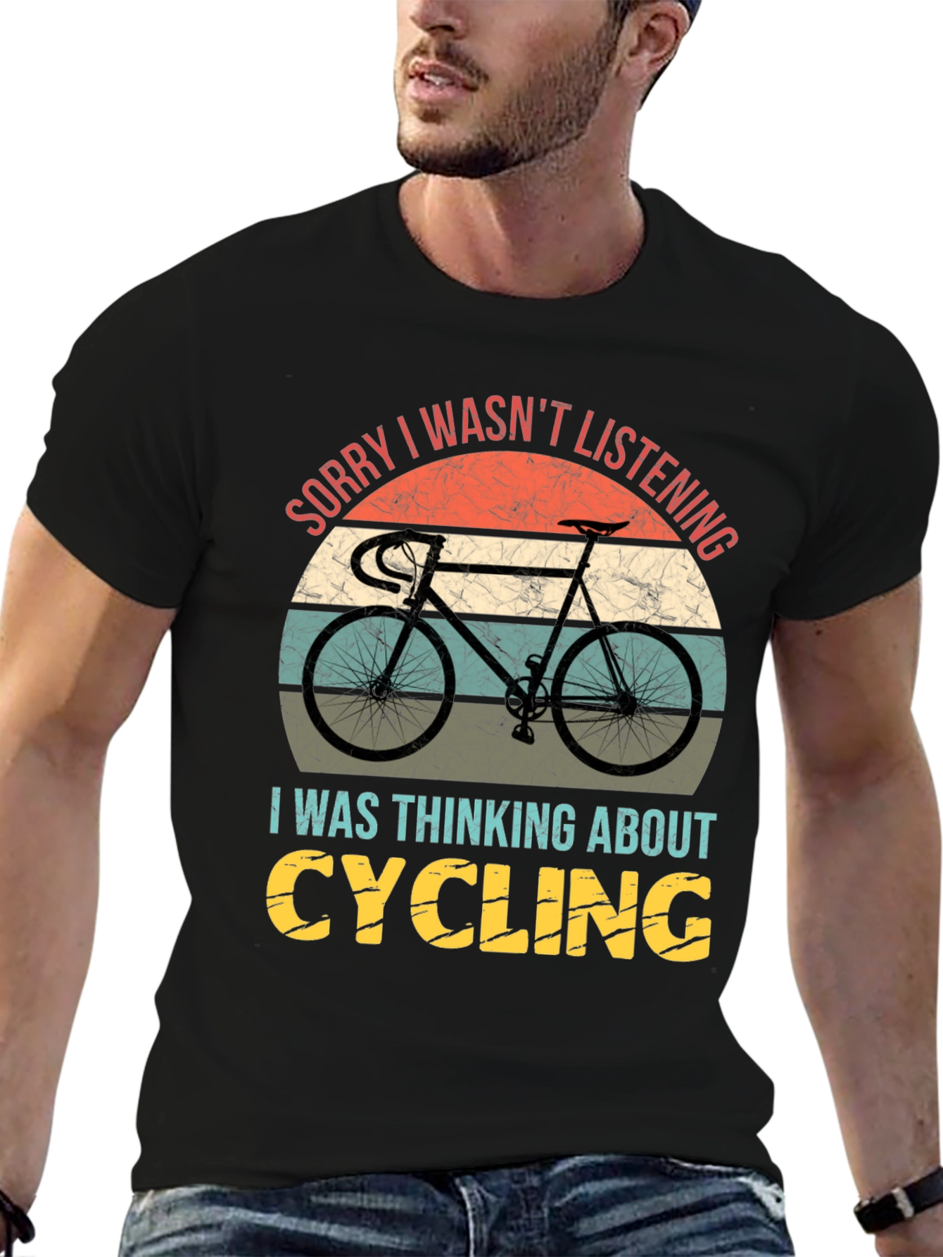 Cycling Thought T-Shirt - Unisex Retro Design