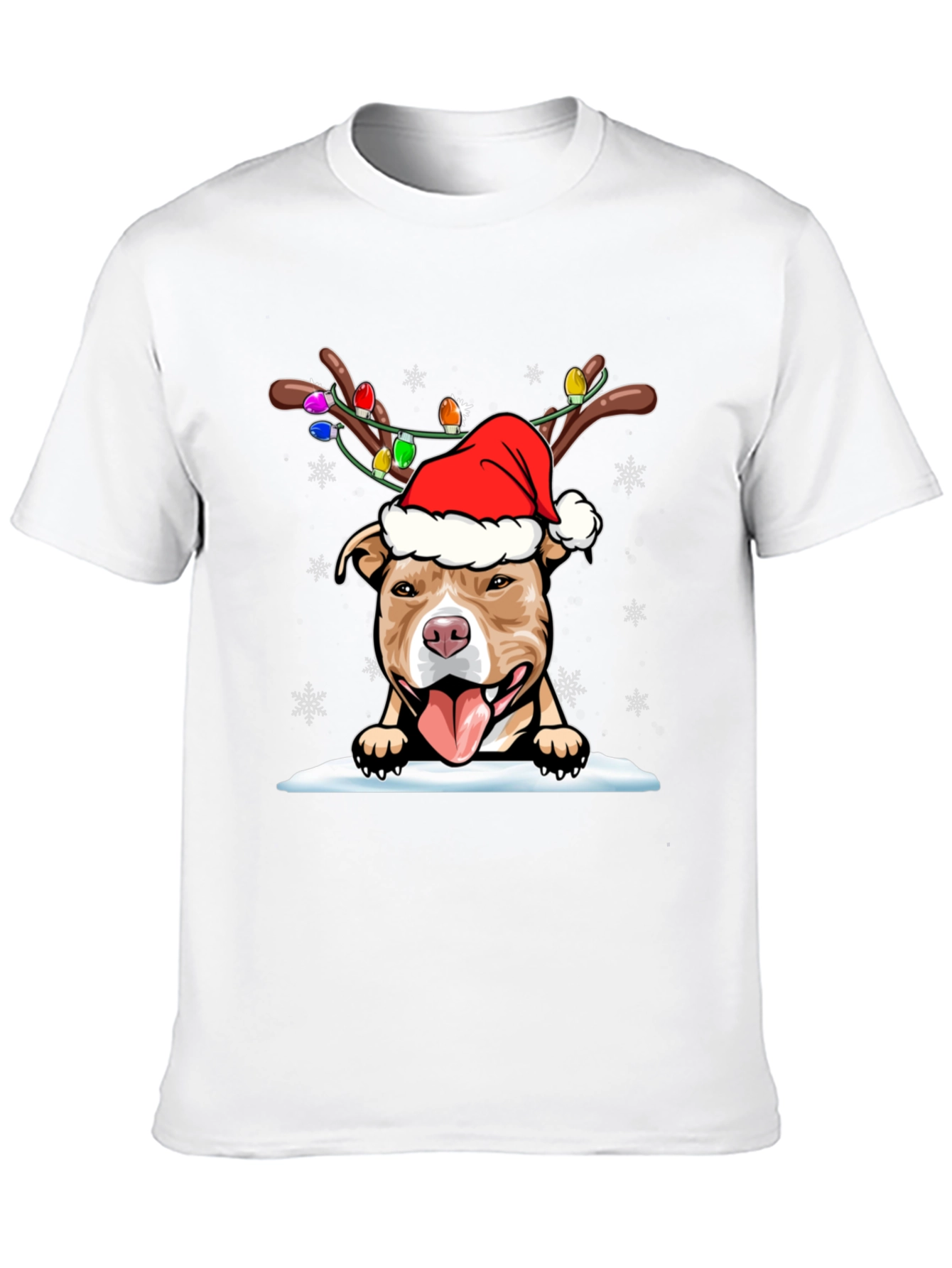 Festive Pitbull Christmas T-Shirt