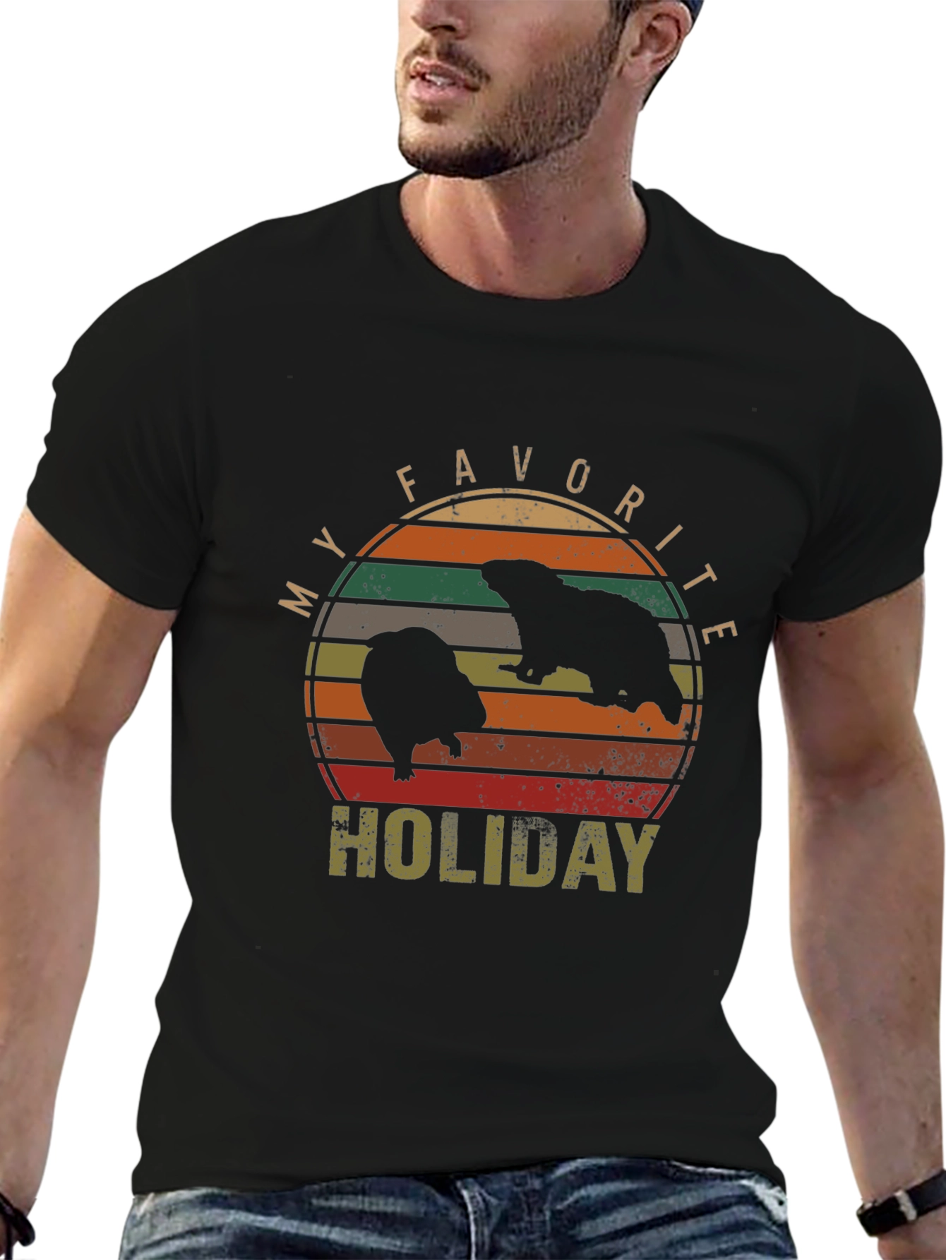 My Favorite Holiday Beaver Graphic T-Shirt