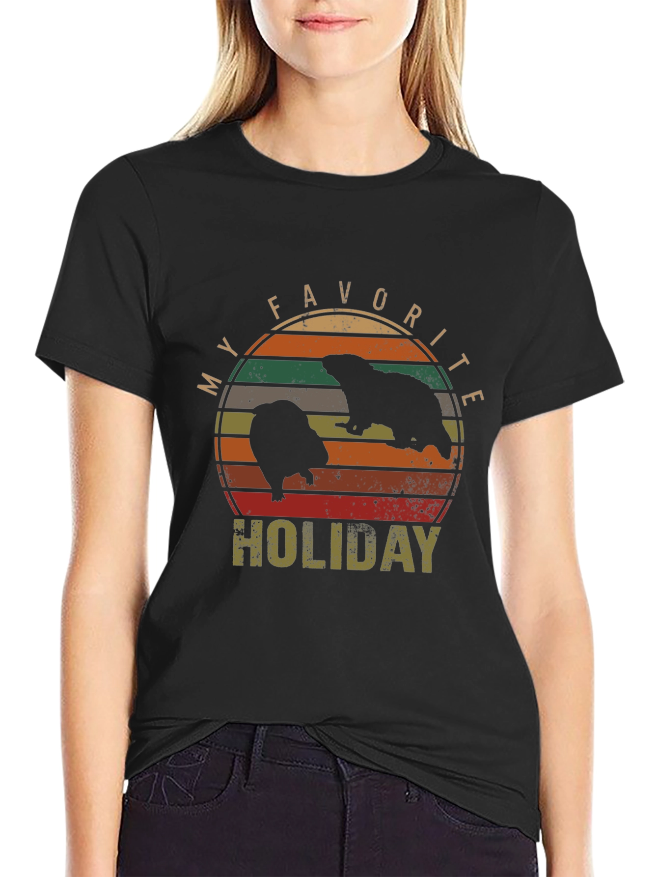My Favorite Holiday Beaver Graphic T-Shirt