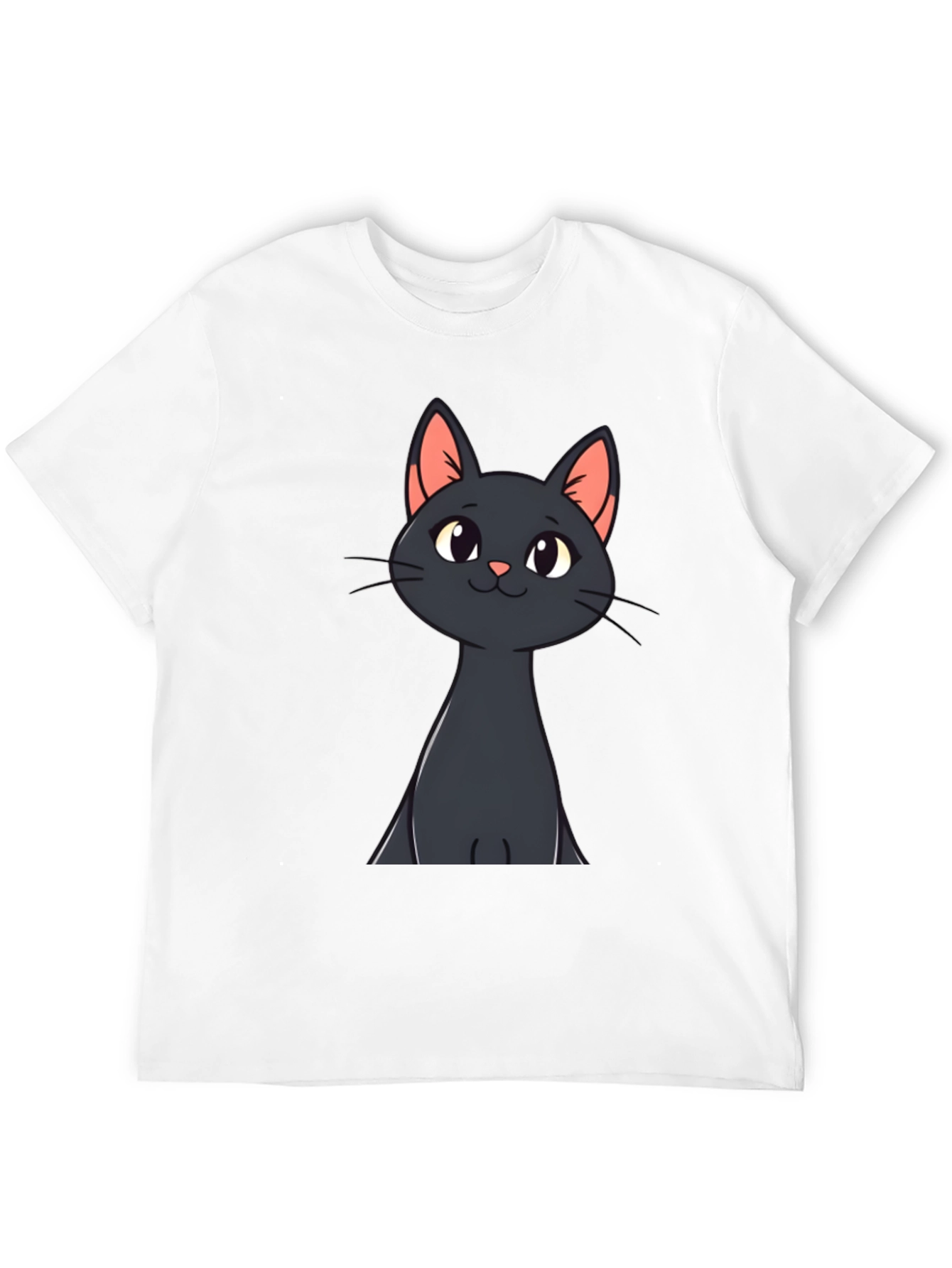 Black Cat Cartoon T-Shirt - Mens