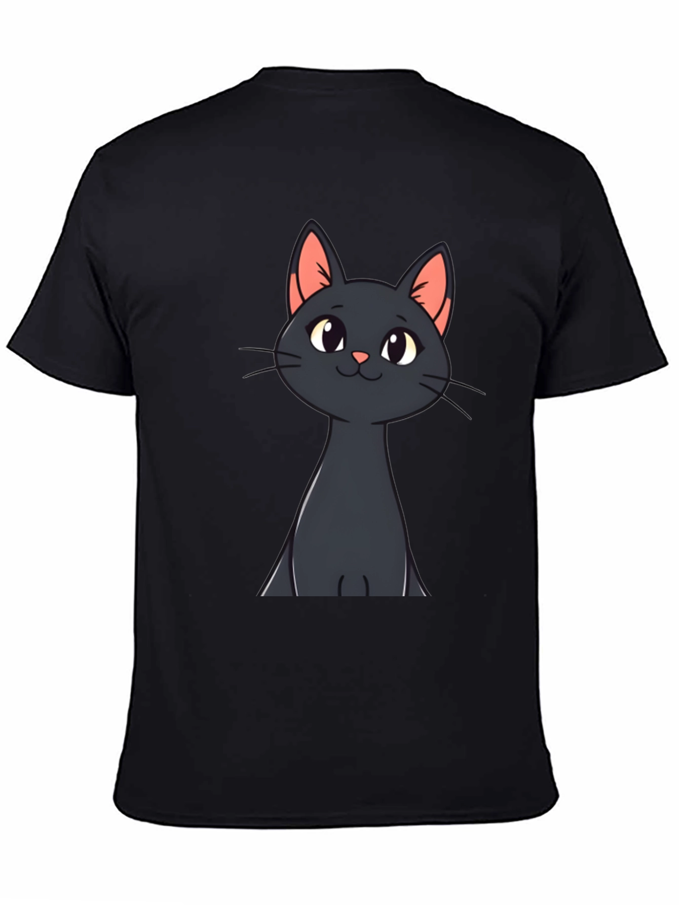Black Cat Cartoon T-Shirt - Mens