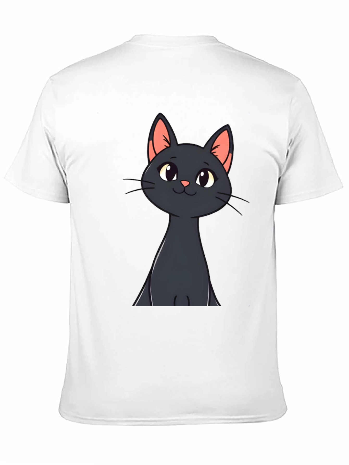 Black Cat Cartoon T-Shirt - Mens