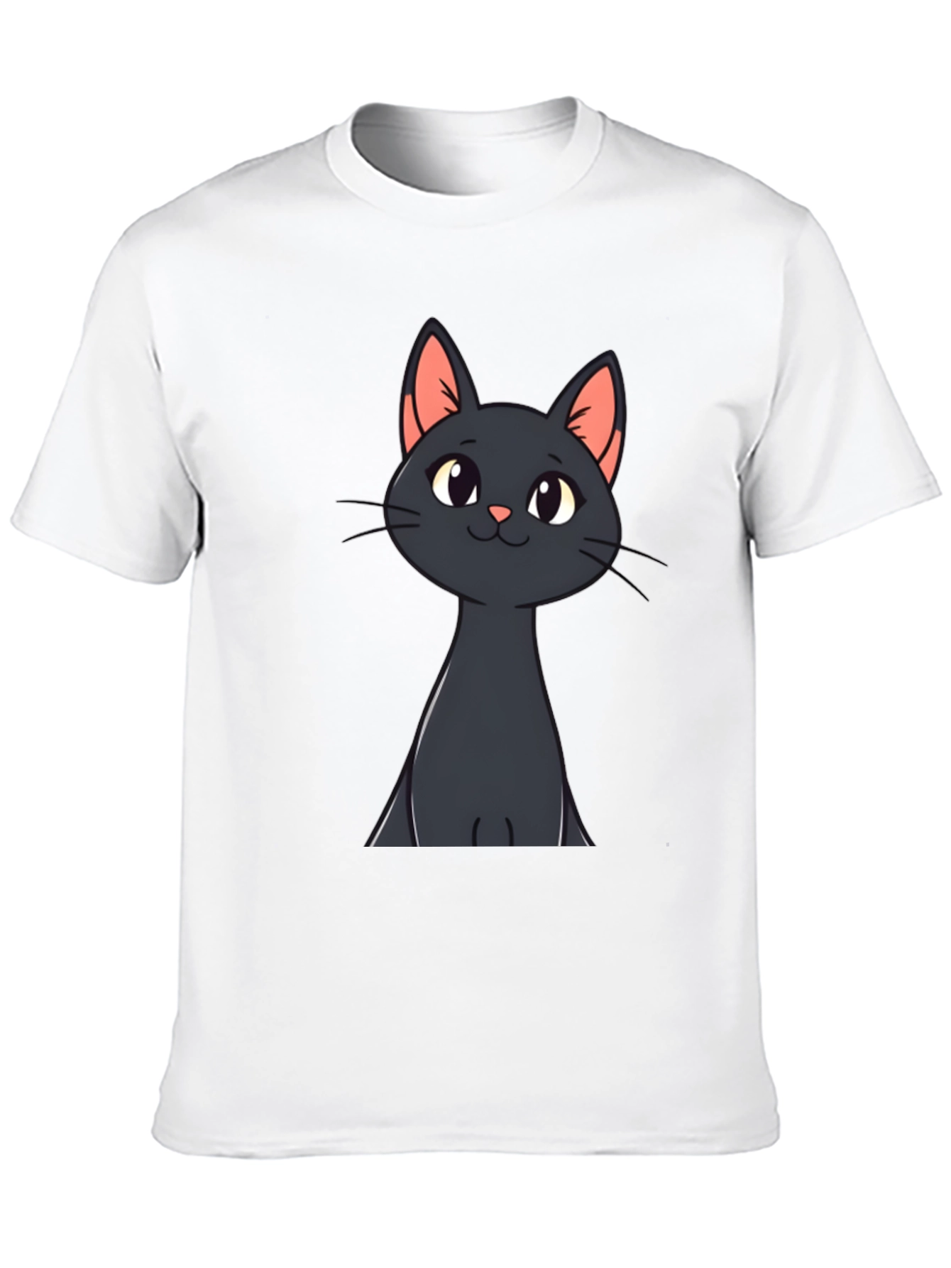 Black Cat Cartoon T-Shirt - Mens
