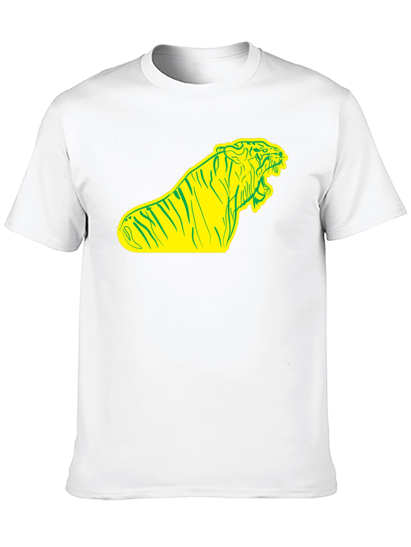 Bold Tiger Graphic Tee - Black Cotton T-Shirt