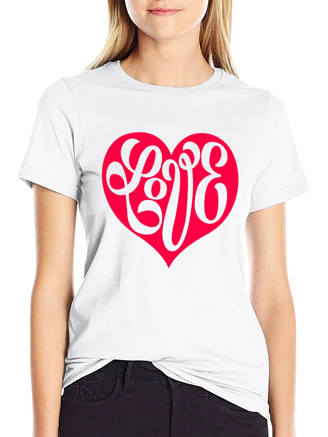 Love Heart Graphic Tee - Casual Comfort Style