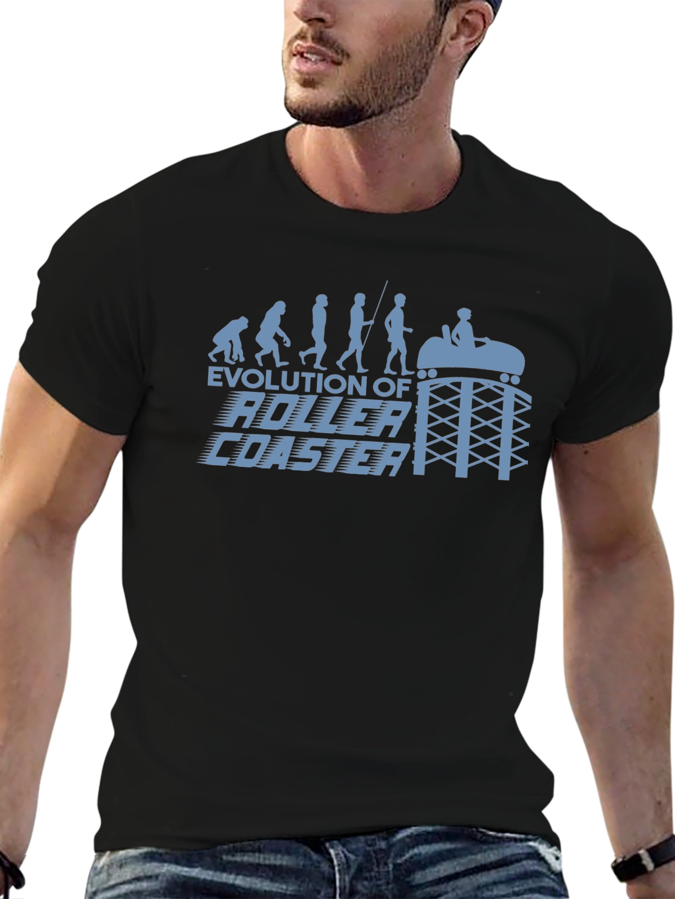 Evolution of Roller Coaster Graphic T-Shirt