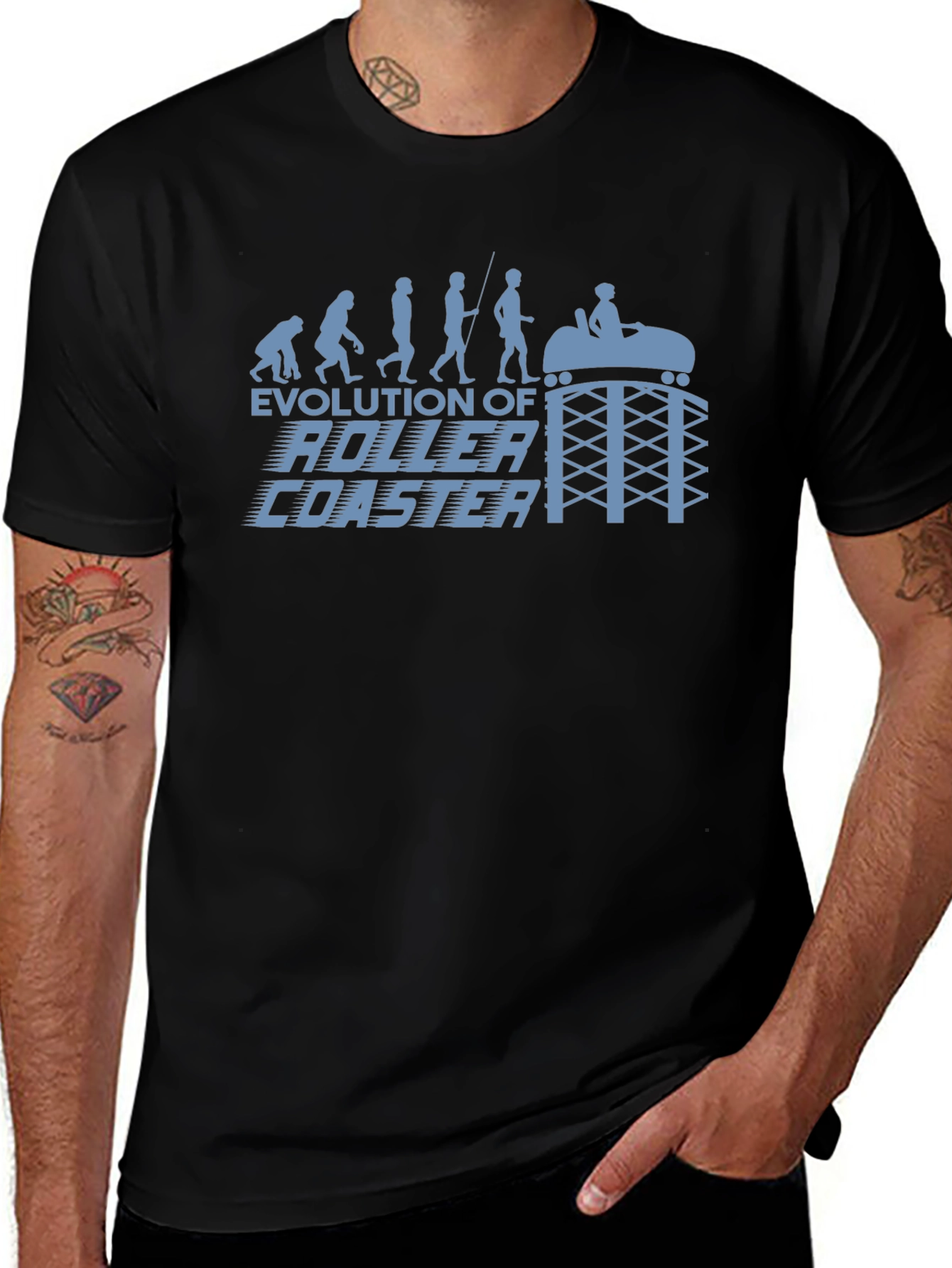 Evolution of Roller Coaster Graphic T-Shirt