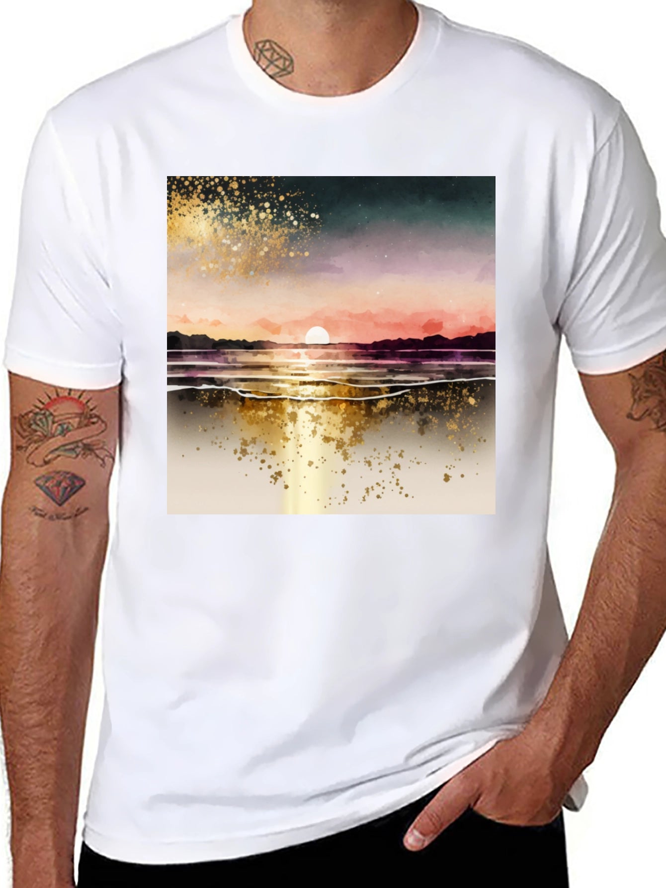 Sunset Beach T-Shirt - Artistic Graphic Tee