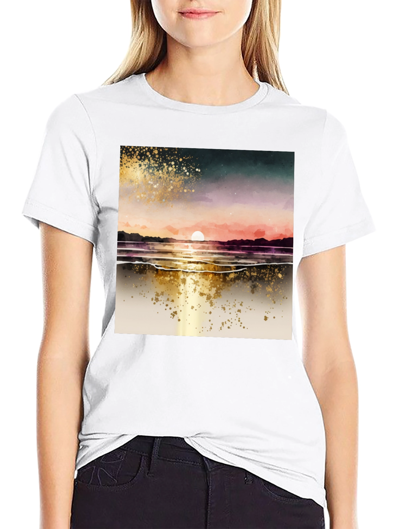 Sunset Beach T-Shirt - Artistic Graphic Tee
