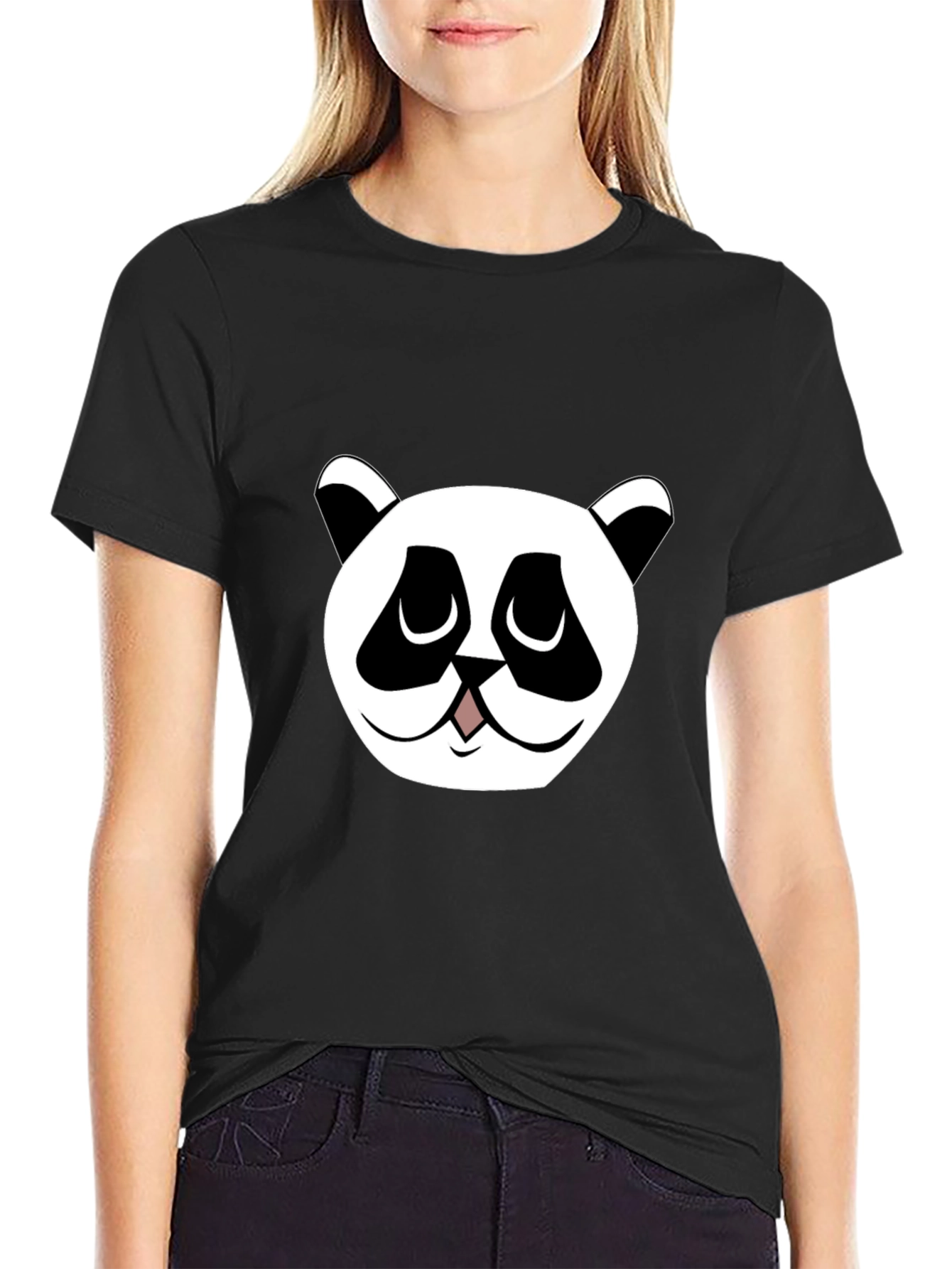 Panda Graphic Tee - Black Cotton Blend