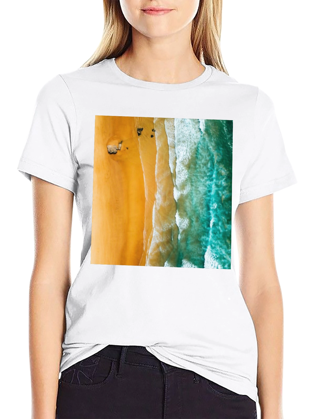 Beach Aerial View Graphic Tee