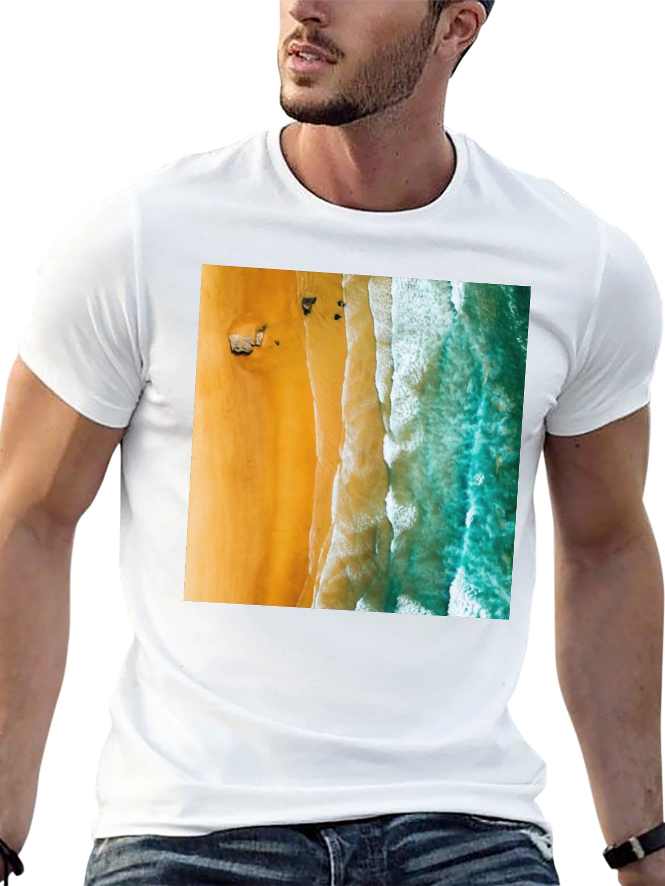 Beach Aerial View Graphic Tee