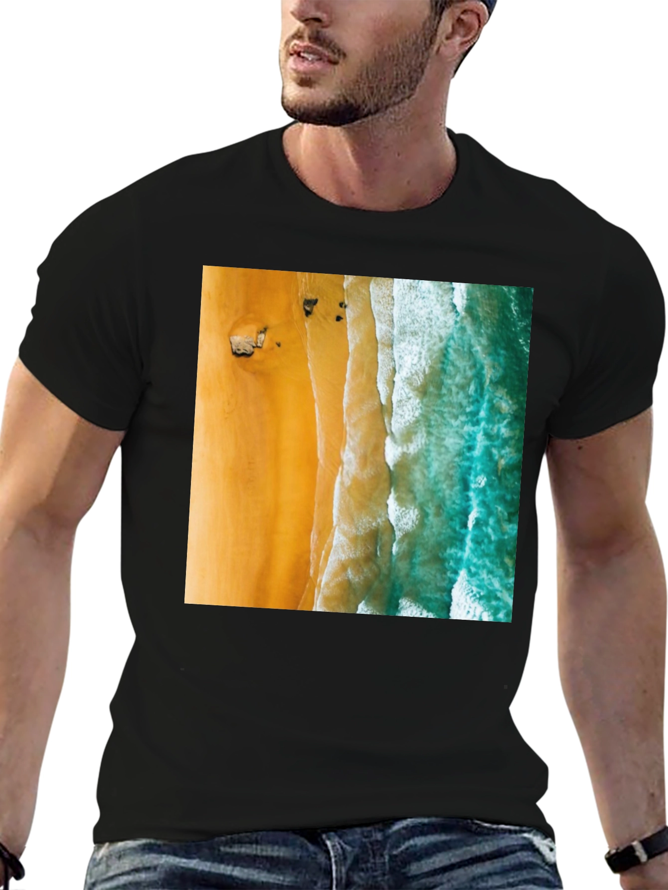 Beach Aerial View Graphic Tee