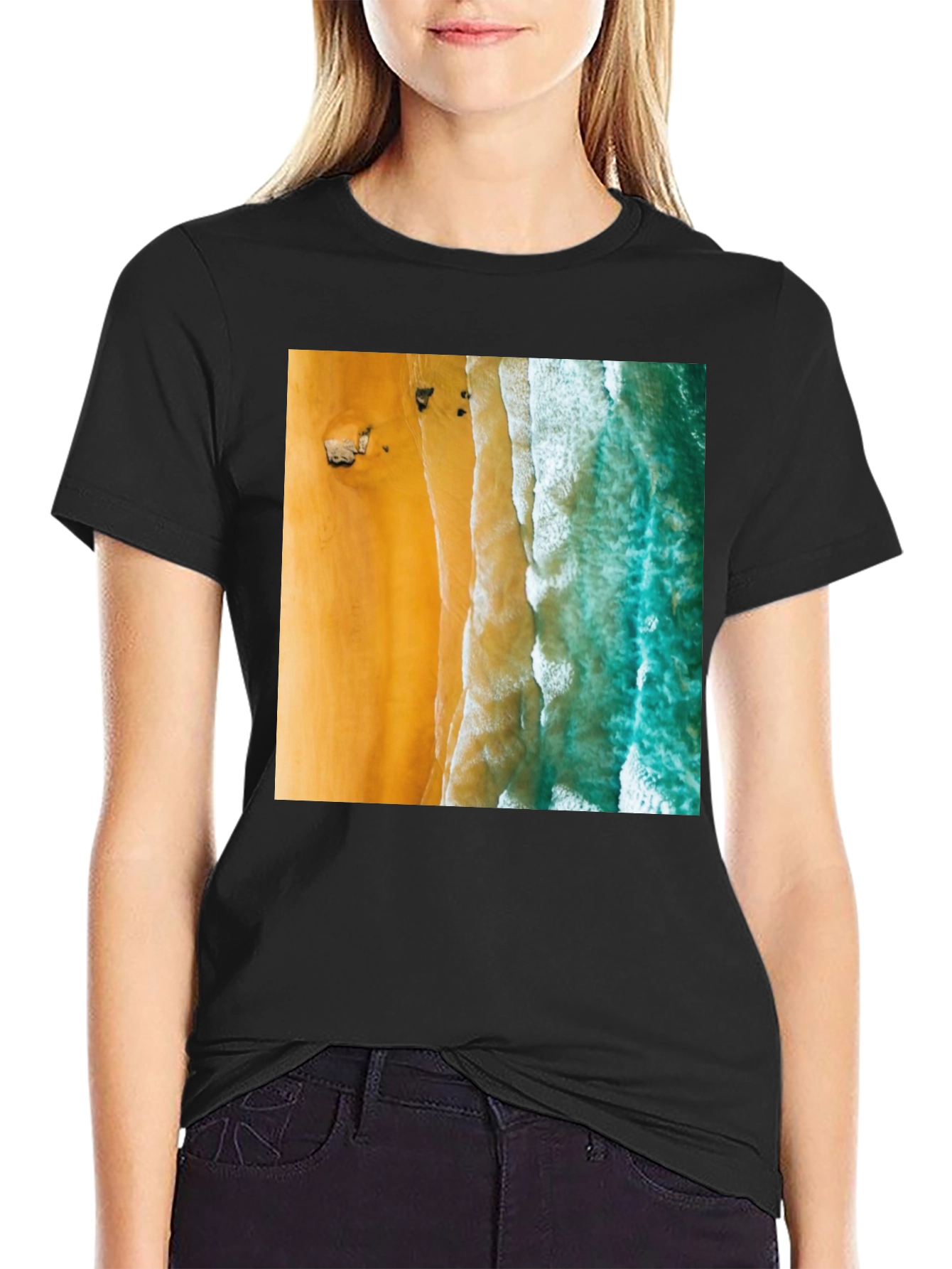 Beach Aerial View Graphic Tee