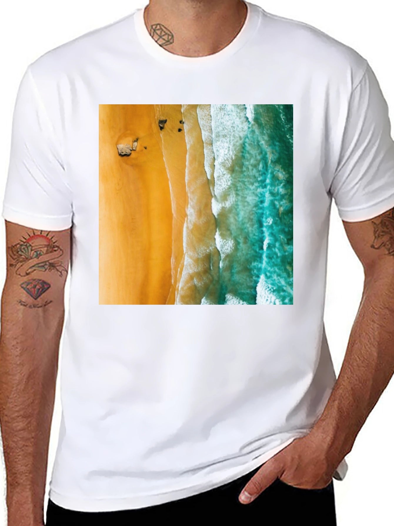 Beach Aerial View Graphic Tee