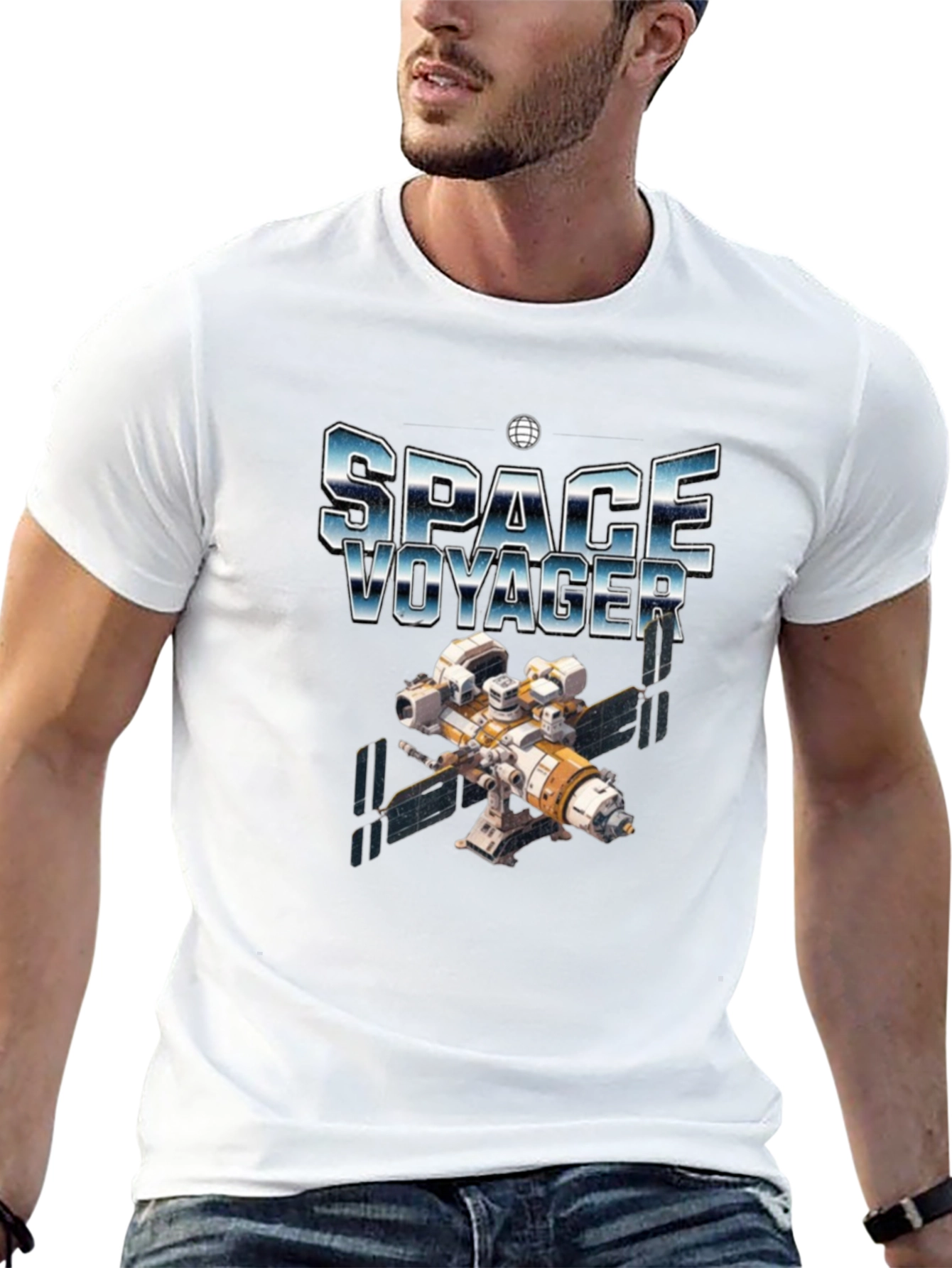 Space Voyager Graphic T-Shirt - Sci-Fi Design