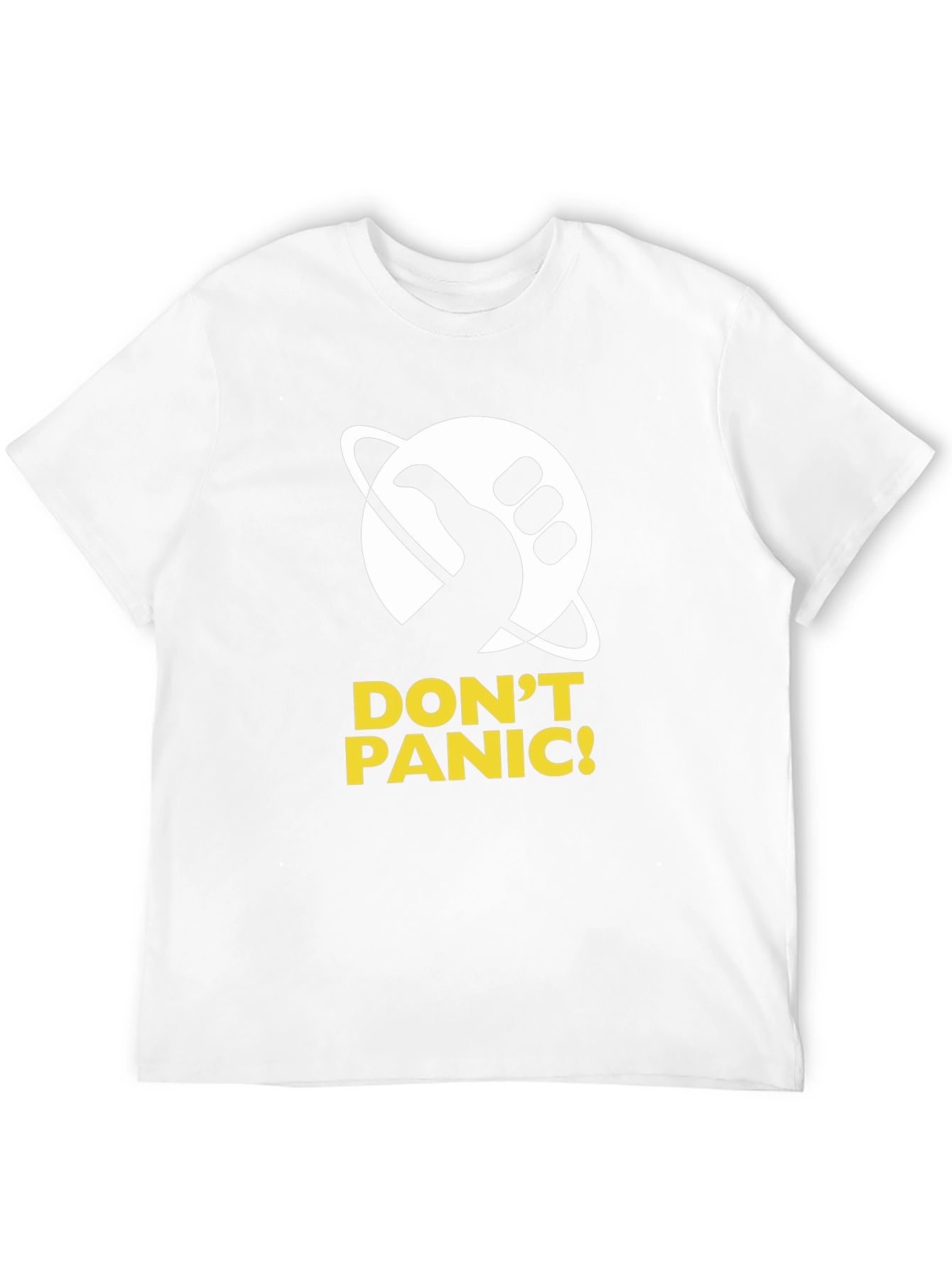 Dont Panic! Graphic Print Black T-Shirt