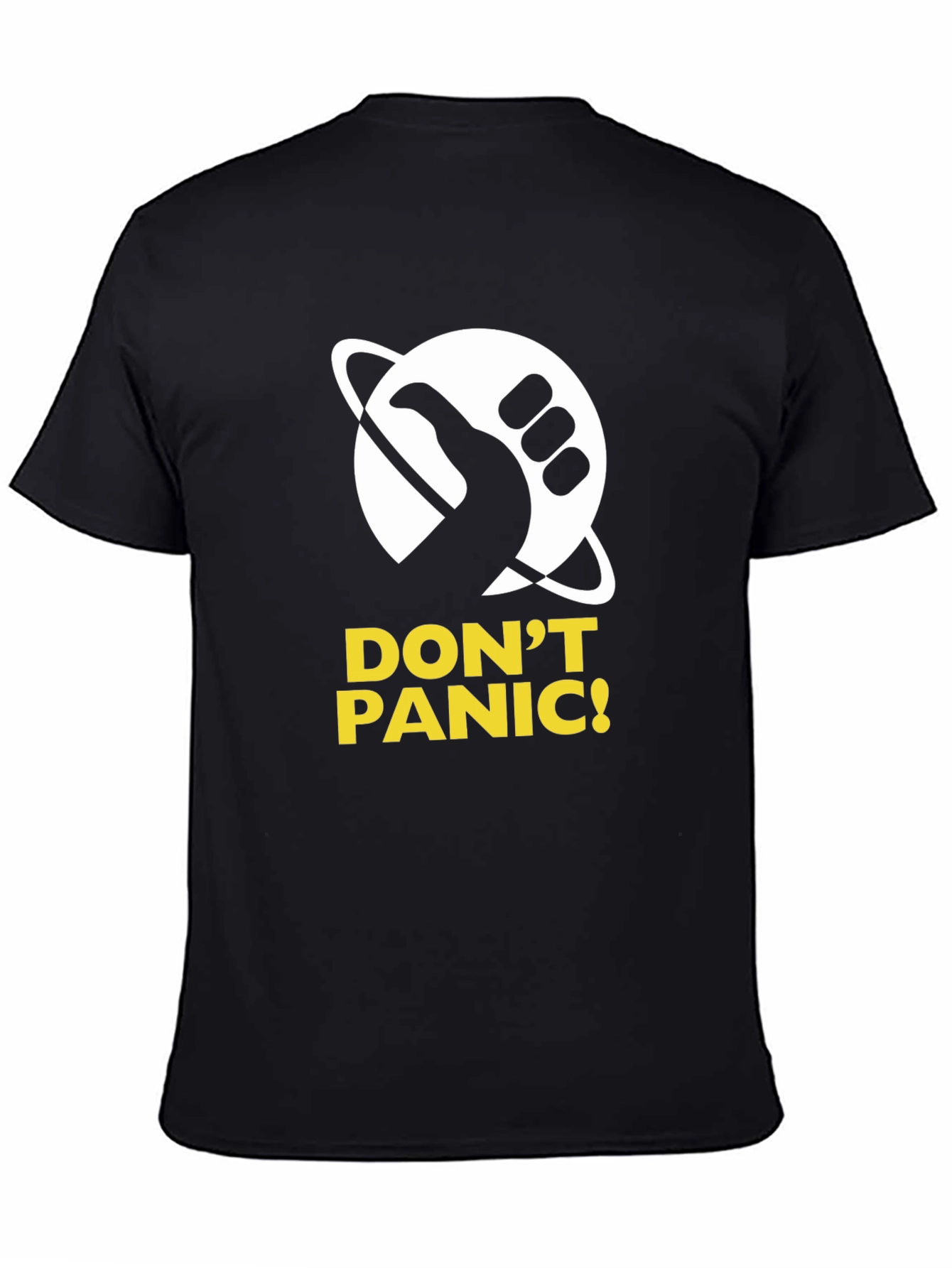 Dont Panic! Graphic Print Black T-Shirt