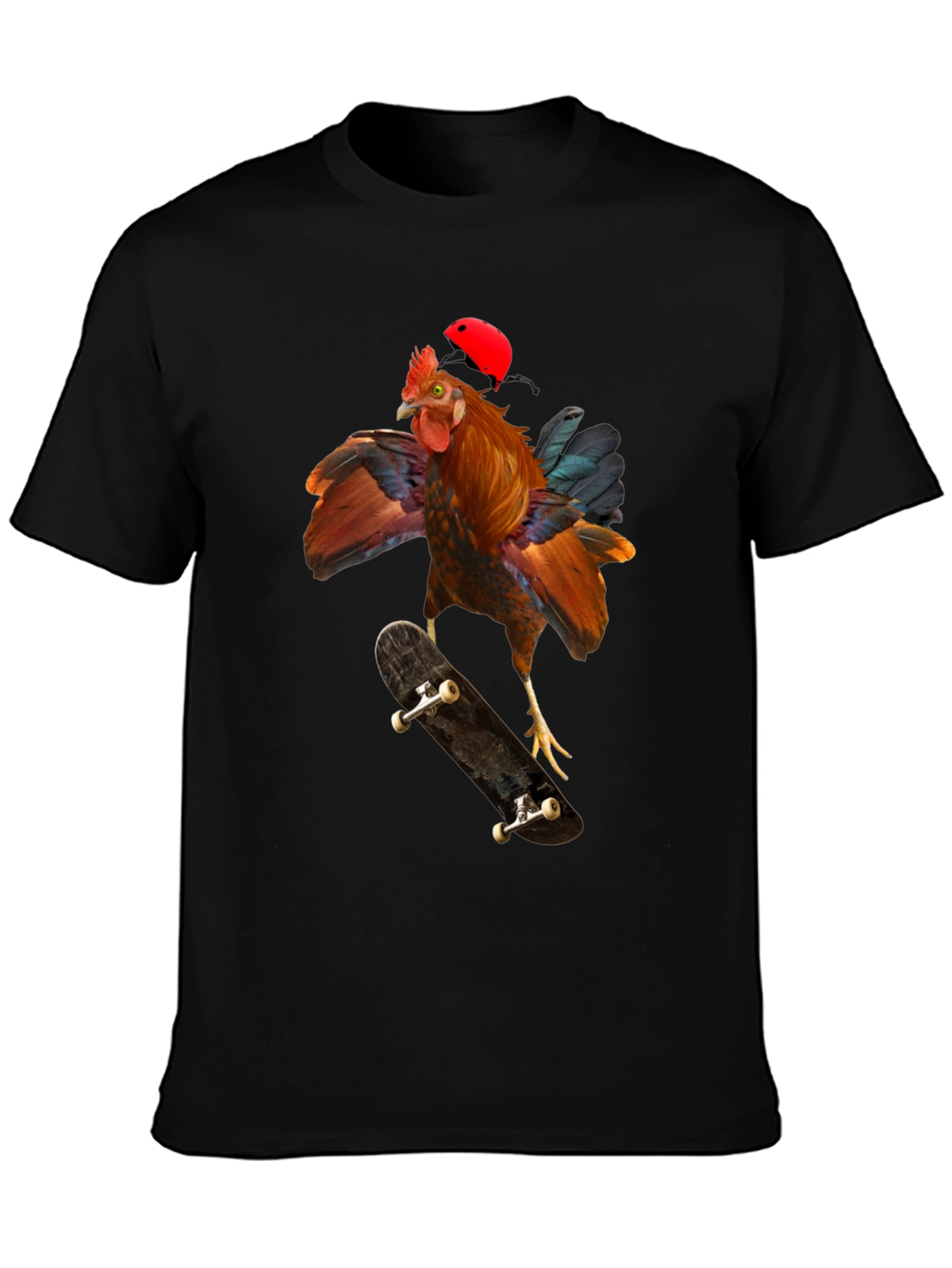 Skateboarding Chicken Graphic T-Shirt