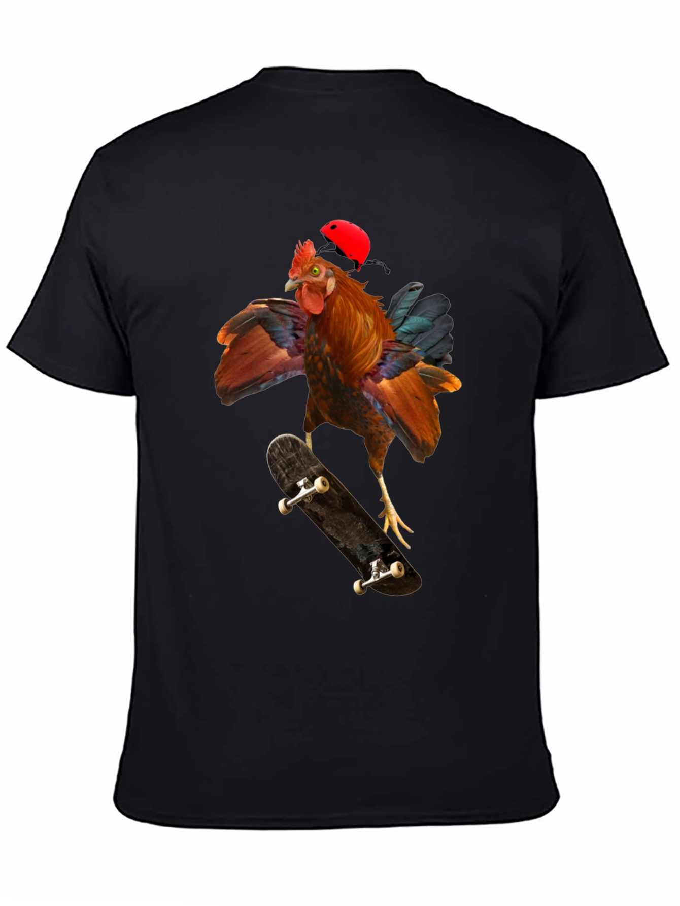 Skateboarding Chicken Graphic T-Shirt