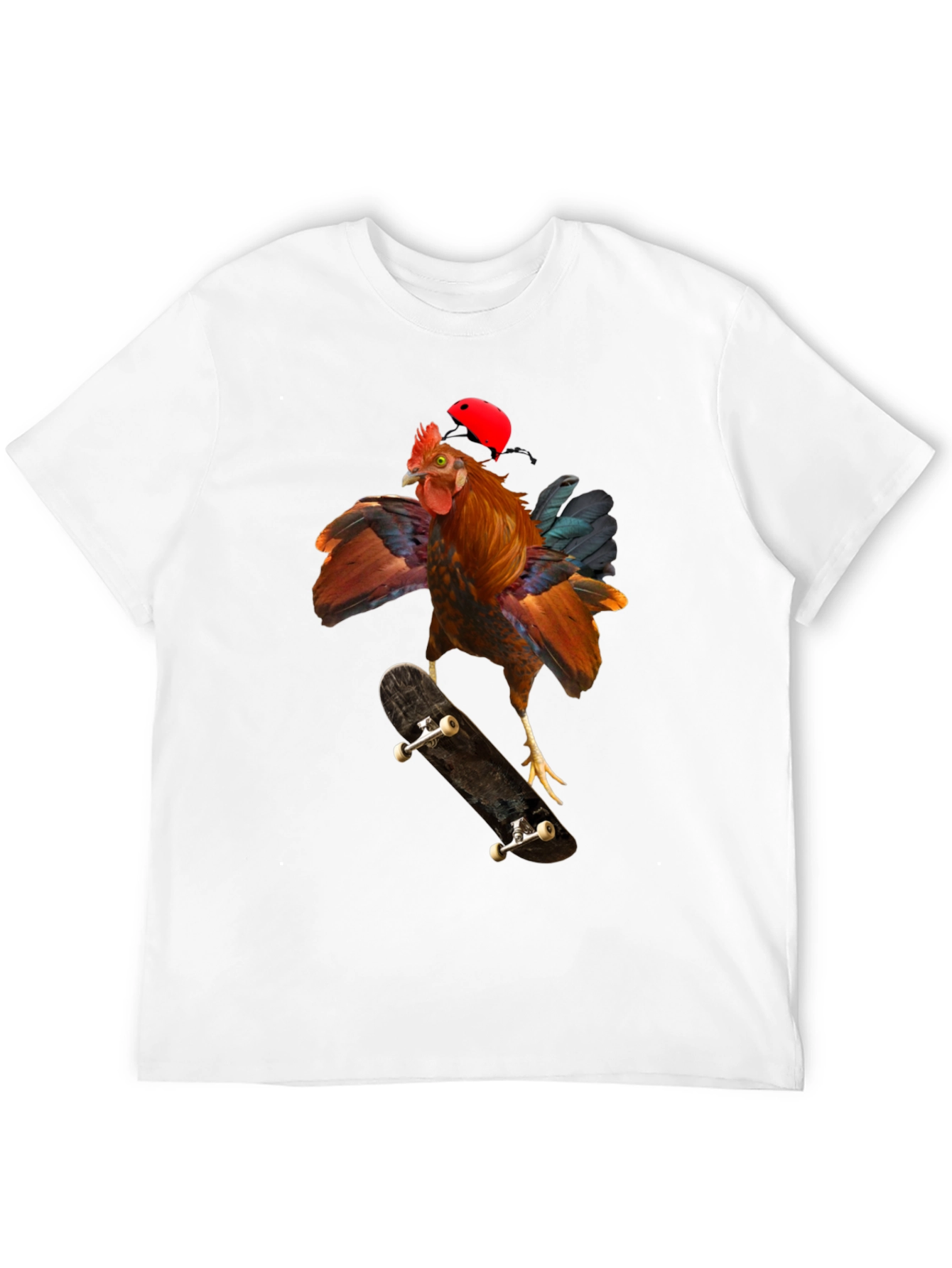 Skateboarding Chicken Graphic T-Shirt