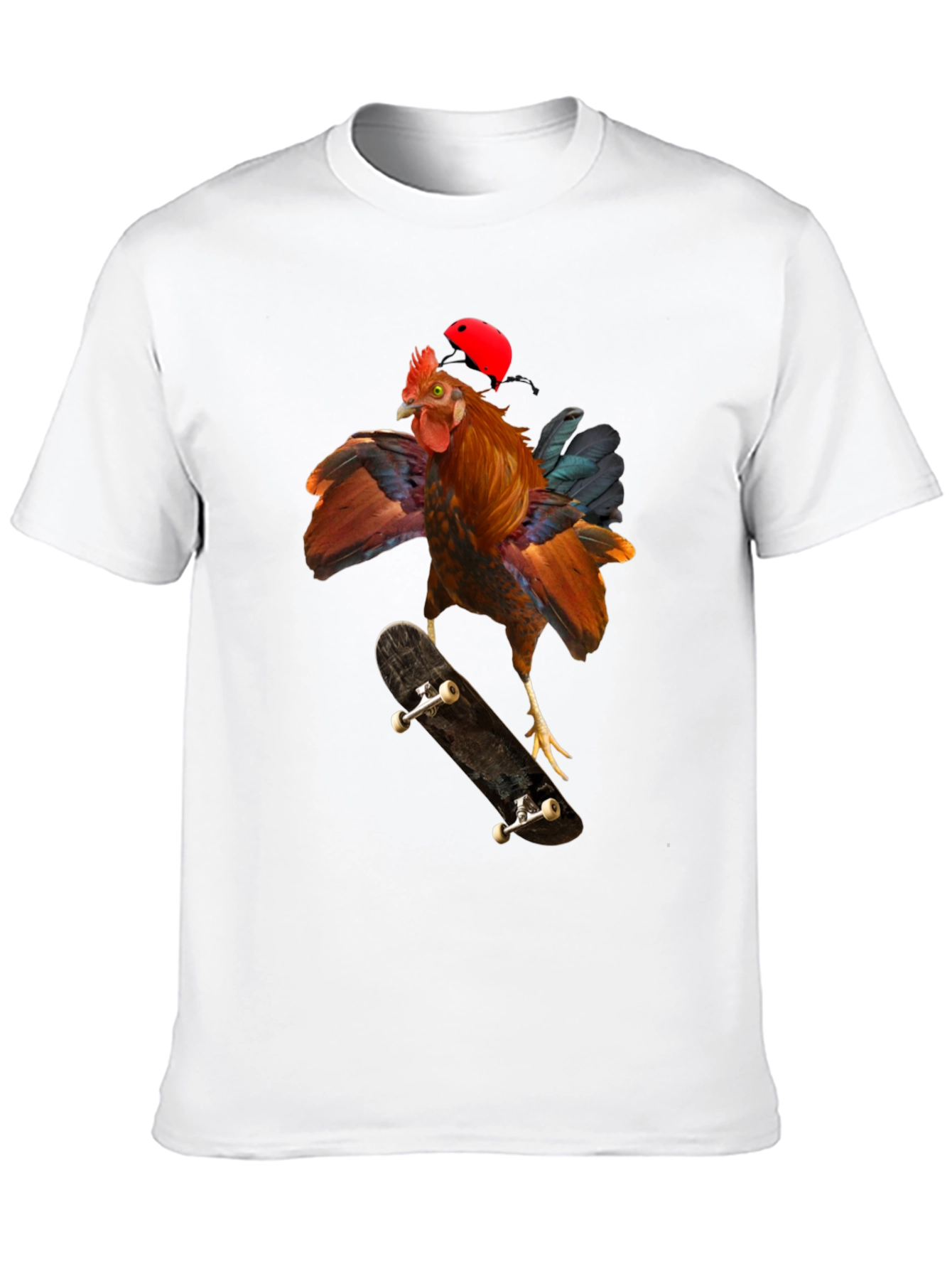 Skateboarding Chicken Graphic T-Shirt