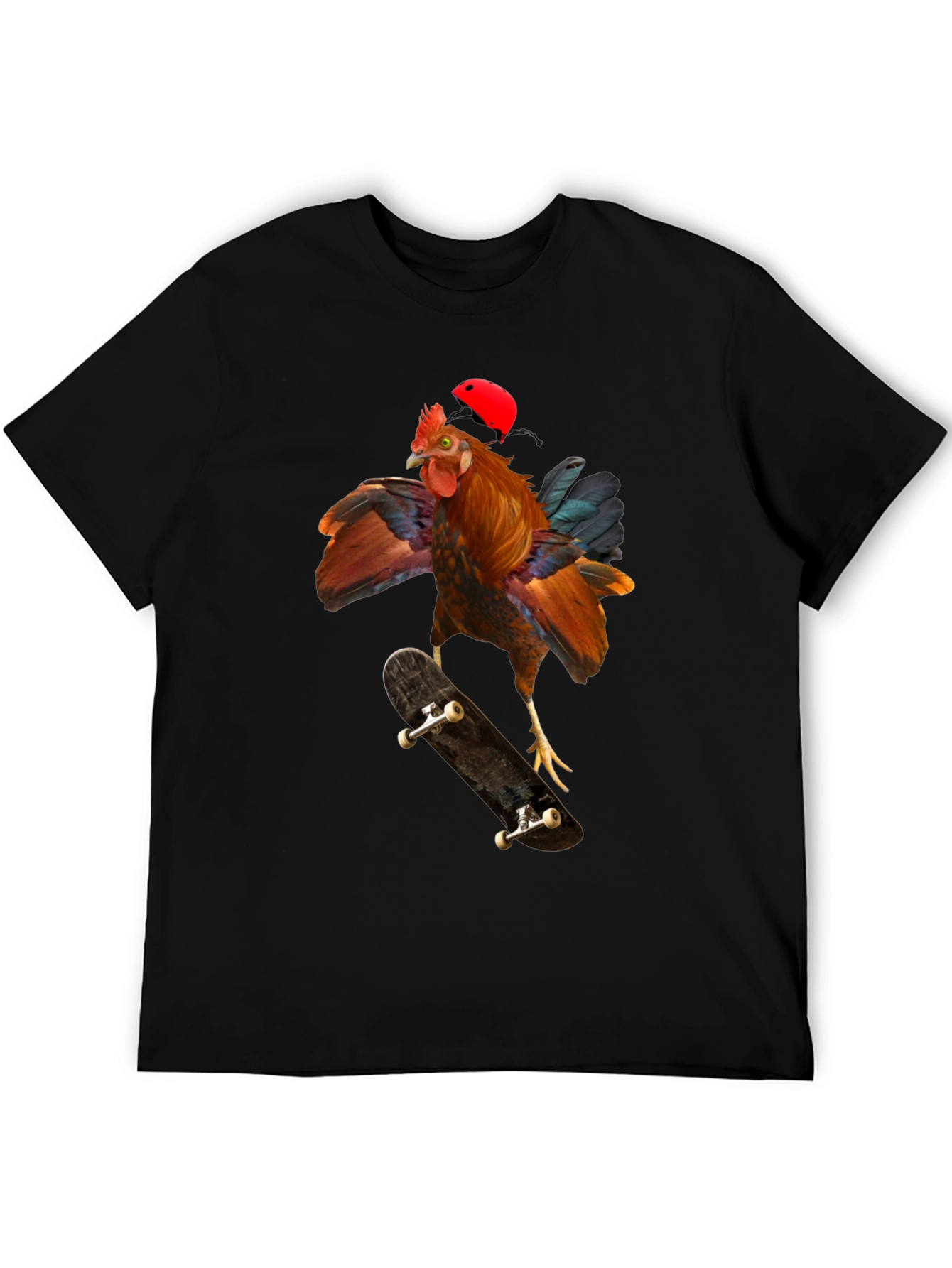 Skateboarding Chicken Graphic T-Shirt