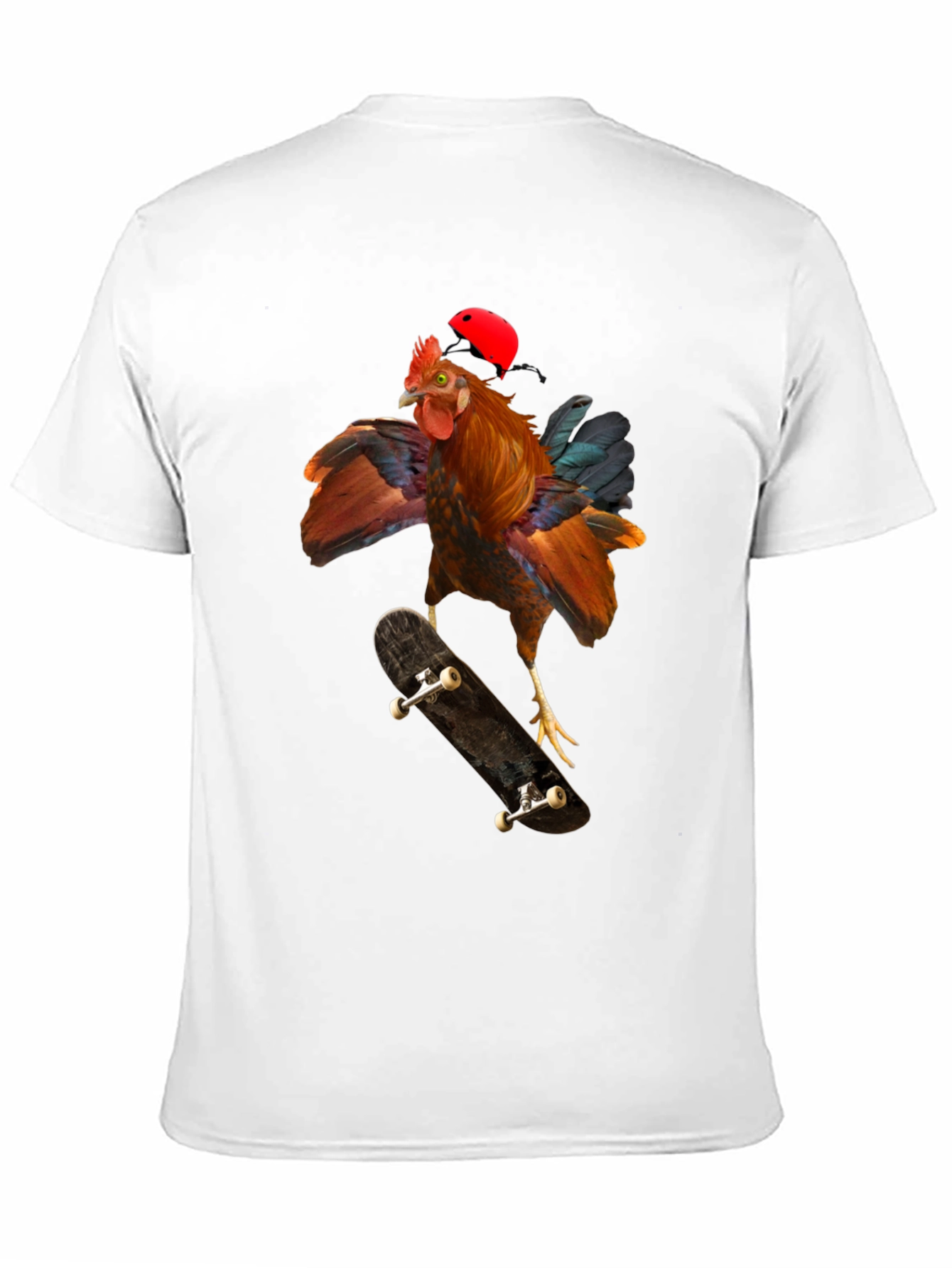 Skateboarding Chicken Graphic T-Shirt