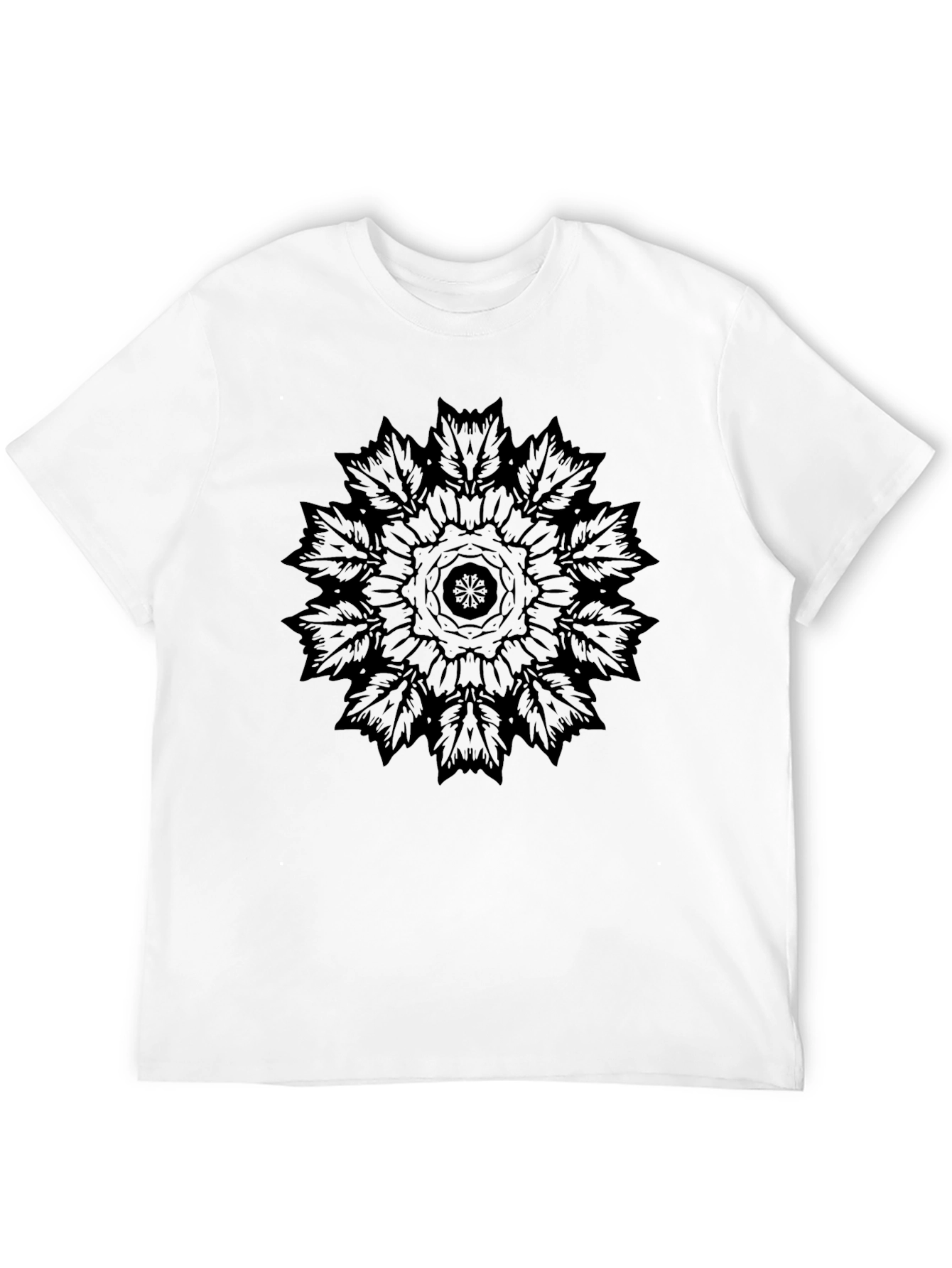 Black Mandala Graphic Tee - Casual Comfort