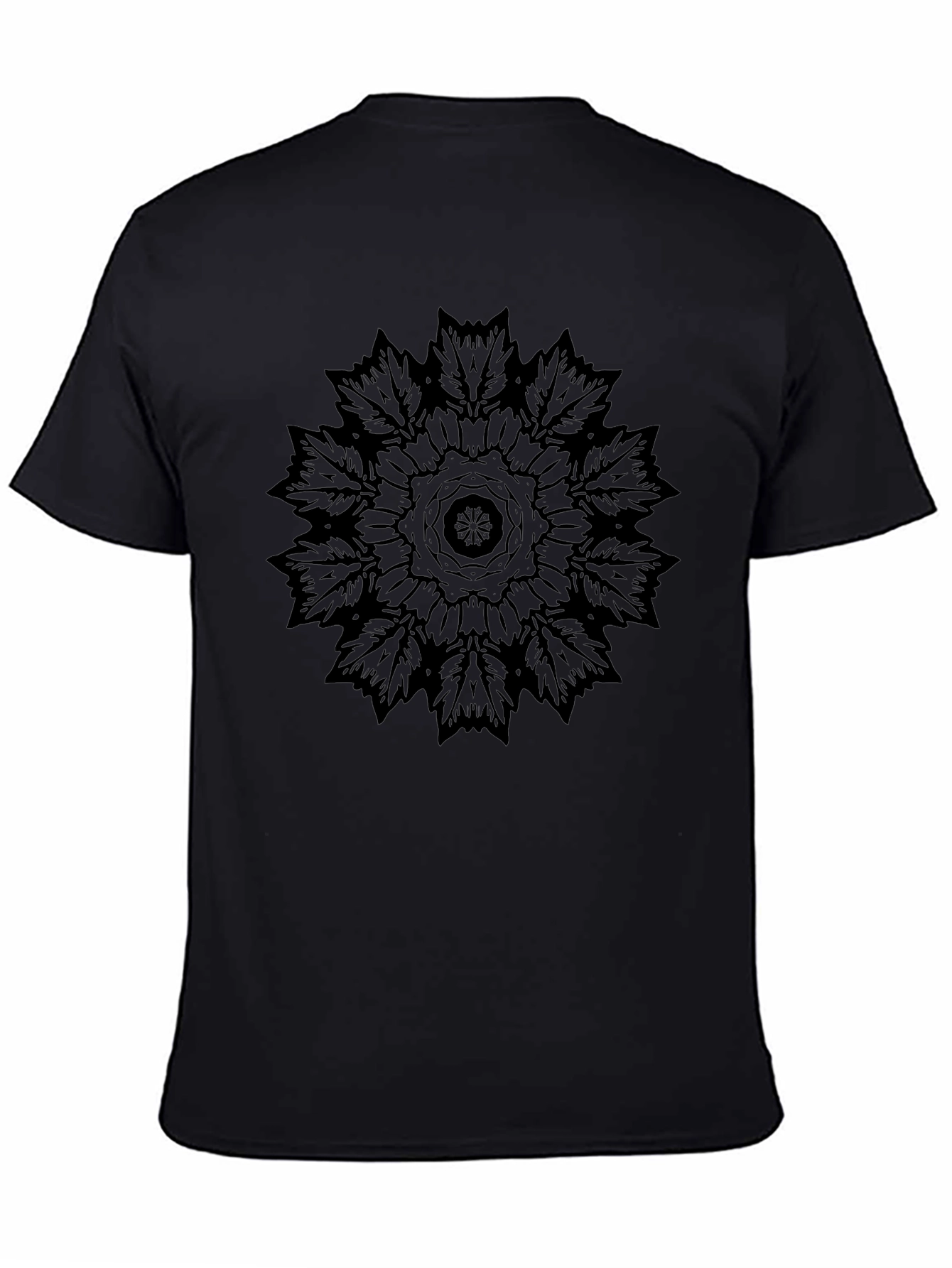 Black Mandala Graphic Tee - Casual Comfort