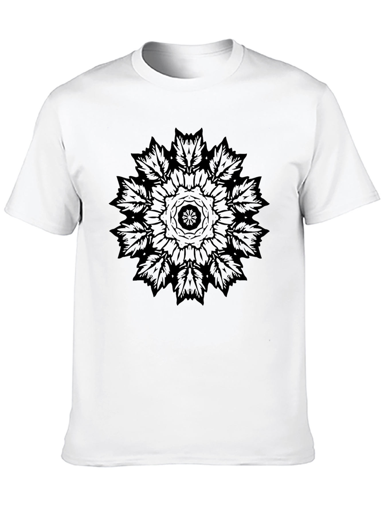 Black Mandala Graphic Tee - Casual Comfort