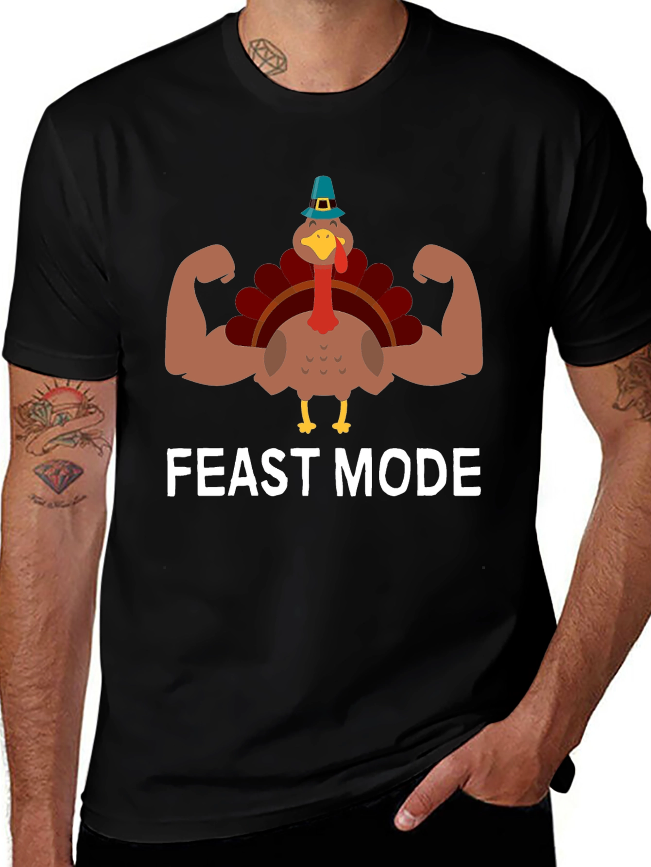 Feast Mode Turkey Muscle T-Shirt Thanksgiving