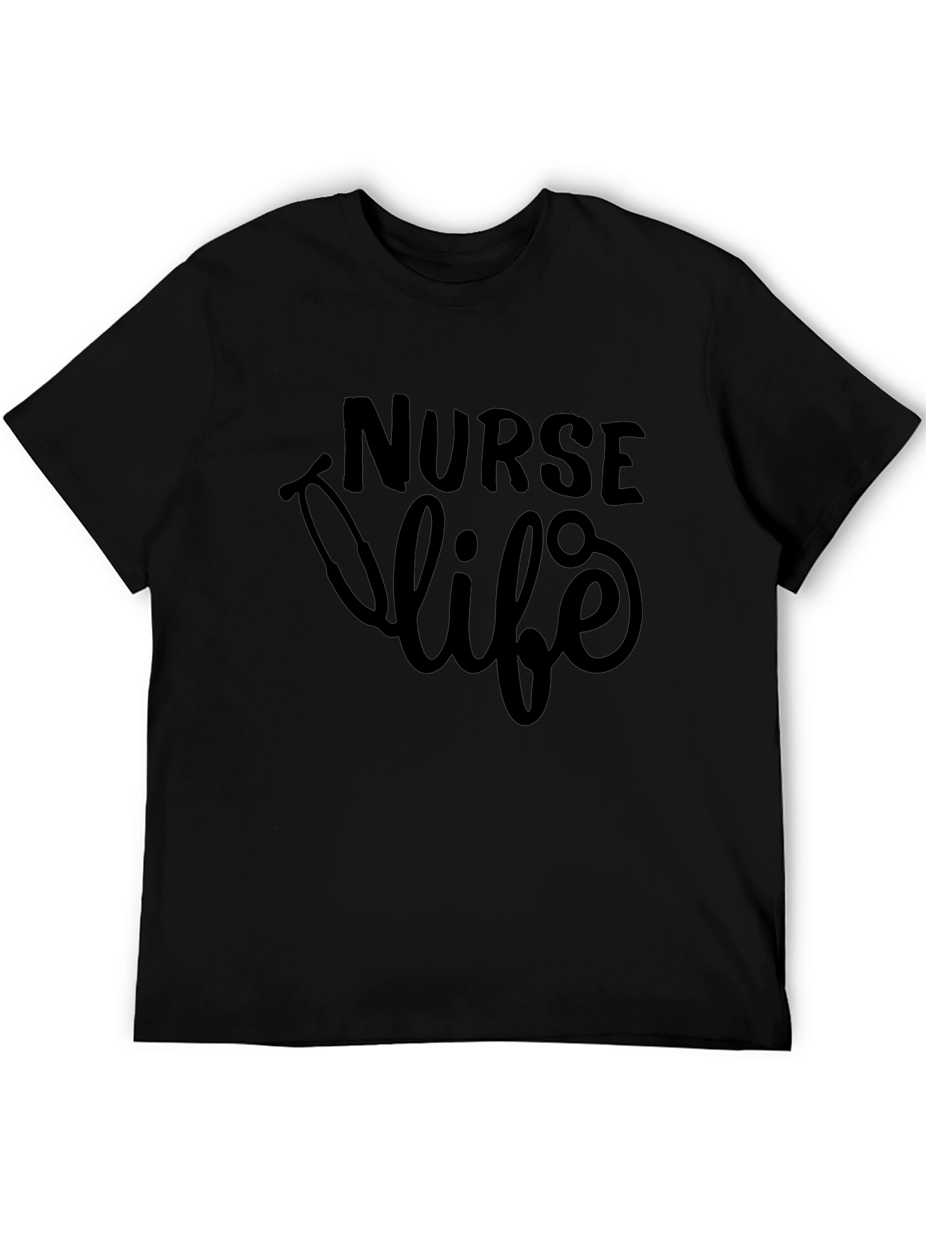 Nurse Life Graphic Tee - Black Cotton T-Shirt