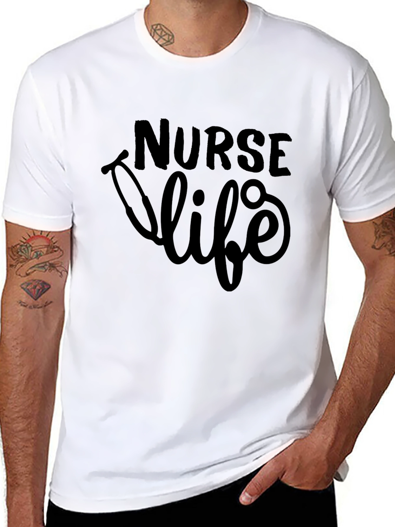 Nurse Life Graphic Tee - Black Cotton T-Shirt