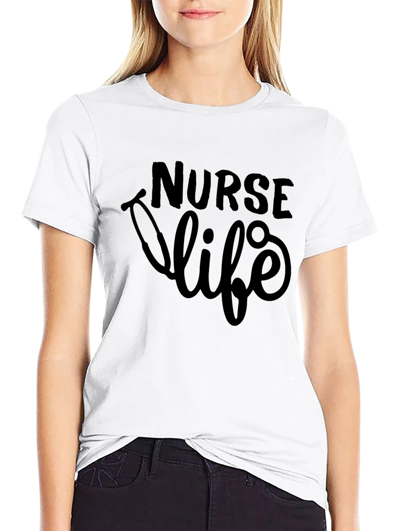 Nurse Life Graphic Tee - Black Cotton T-Shirt