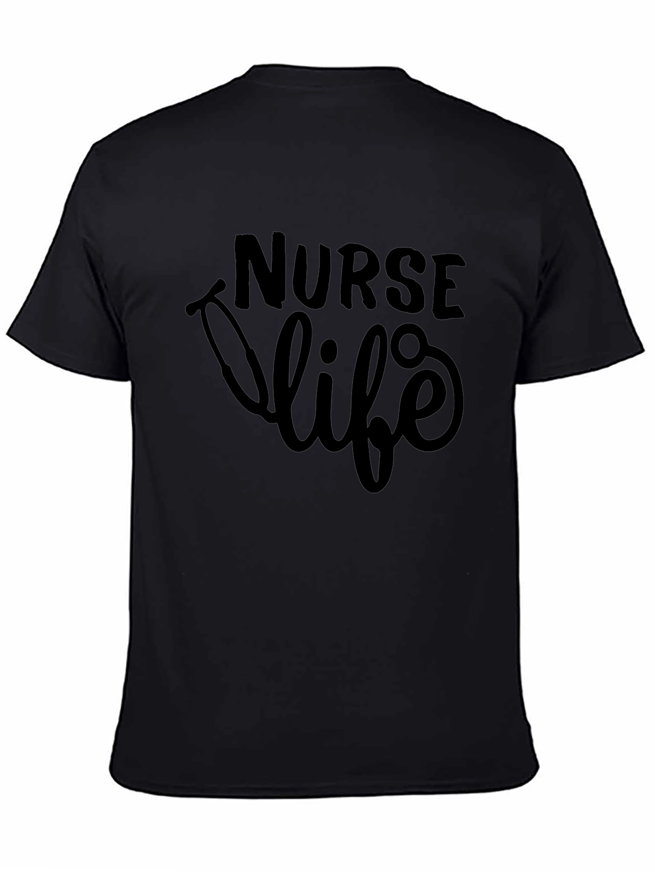 Nurse Life Graphic Tee - Black Cotton T-Shirt