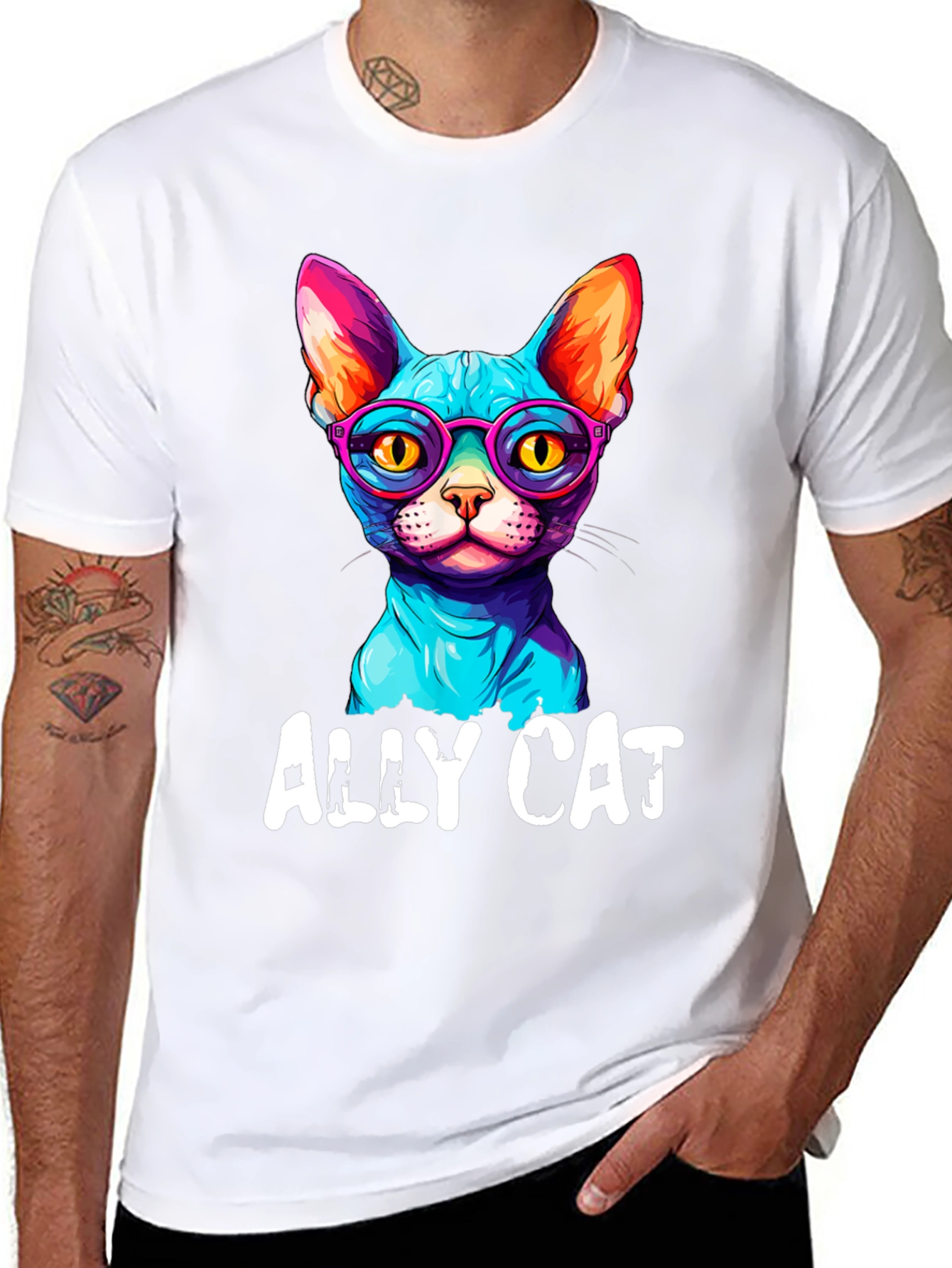 Ally Cat Graphic Tee - Cool Cat Design