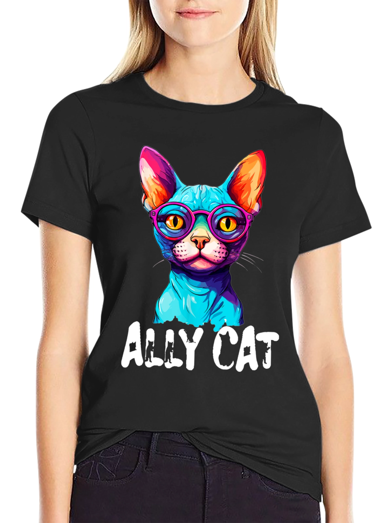 Ally Cat Graphic Tee - Cool Cat Design