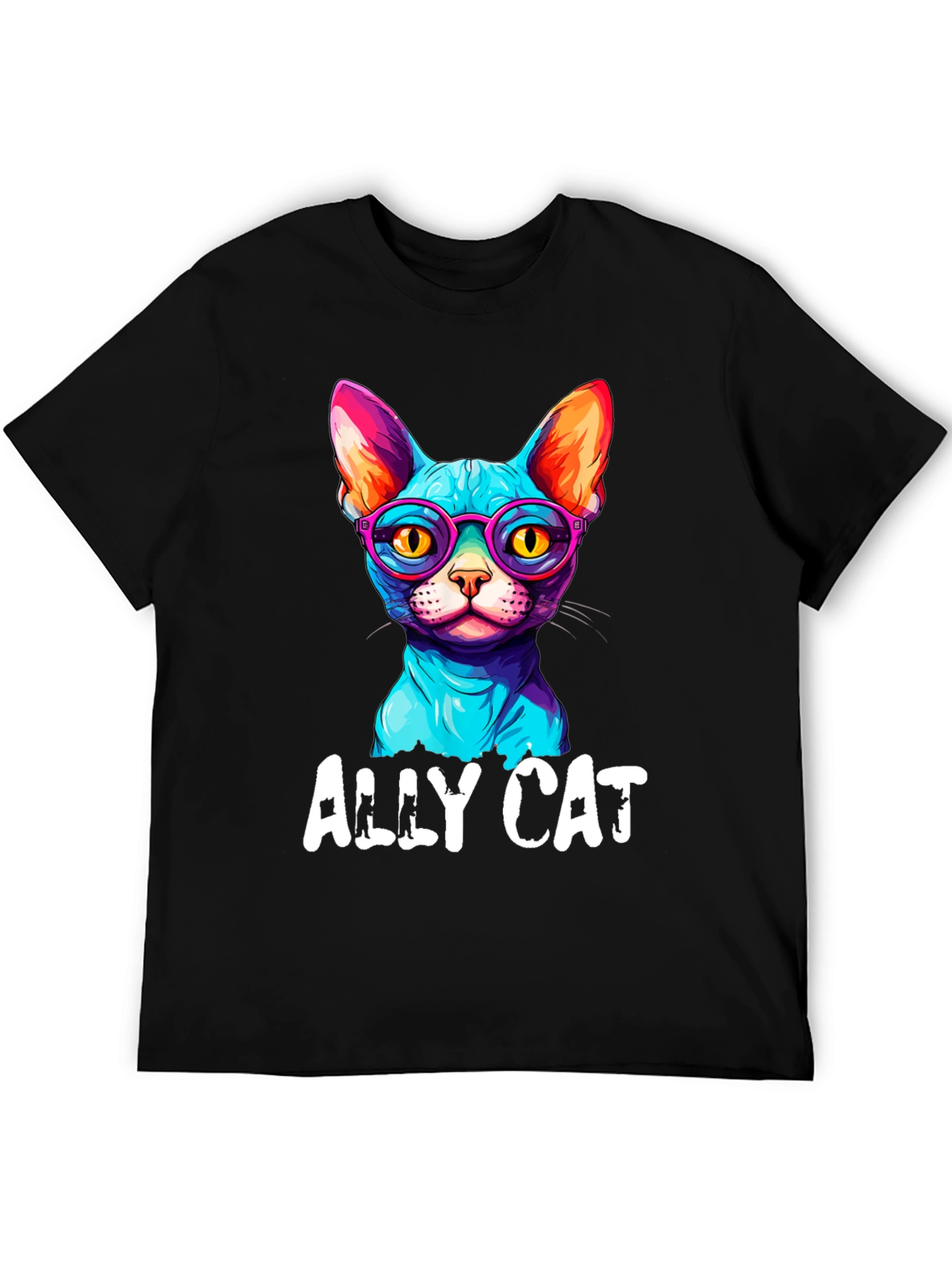 Ally Cat Graphic Tee - Cool Cat Design
