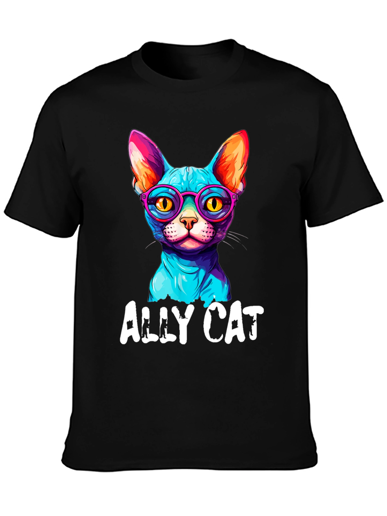 Ally Cat Graphic Tee - Cool Cat Design