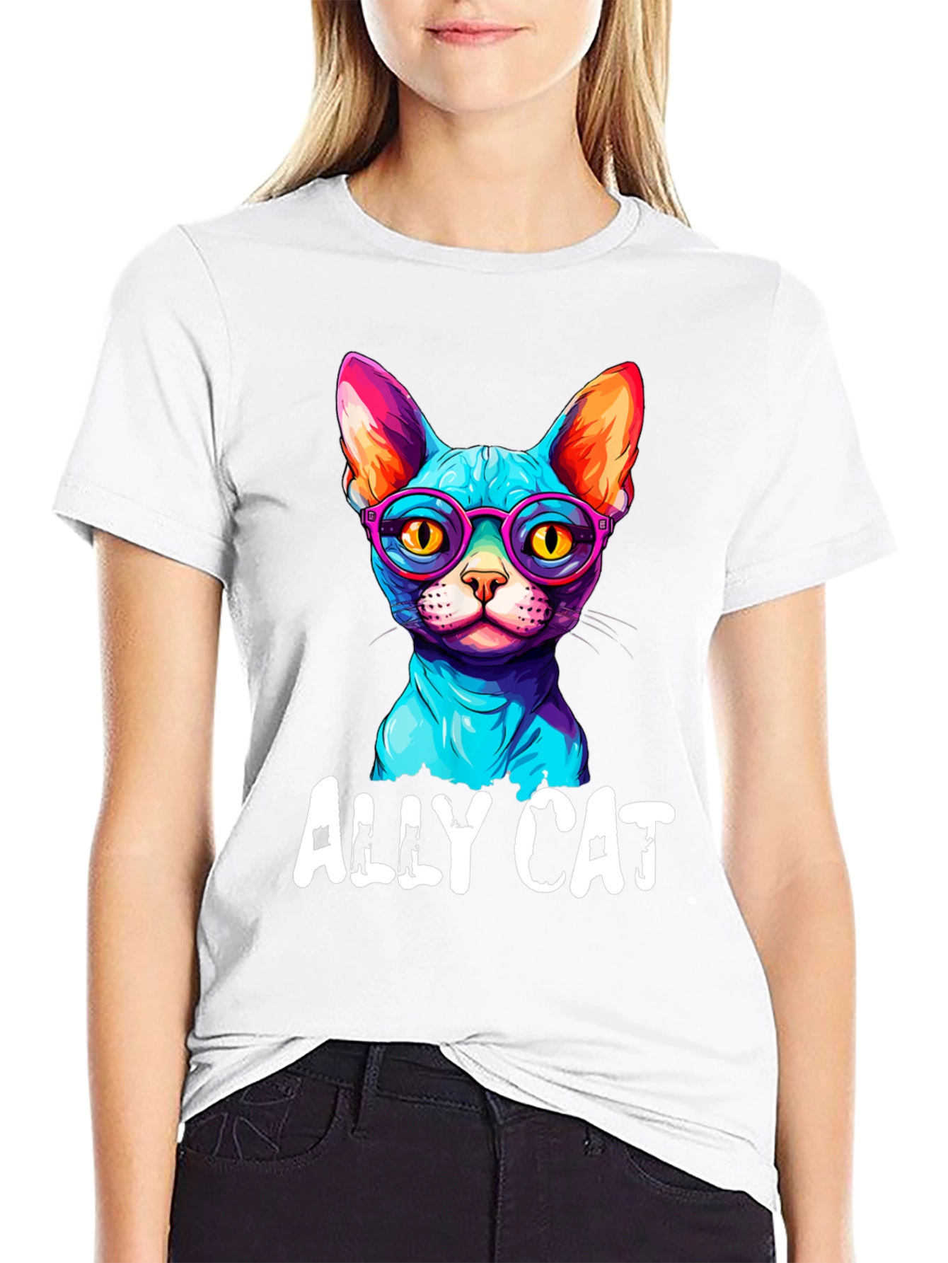 Ally Cat Graphic Tee - Cool Cat Design