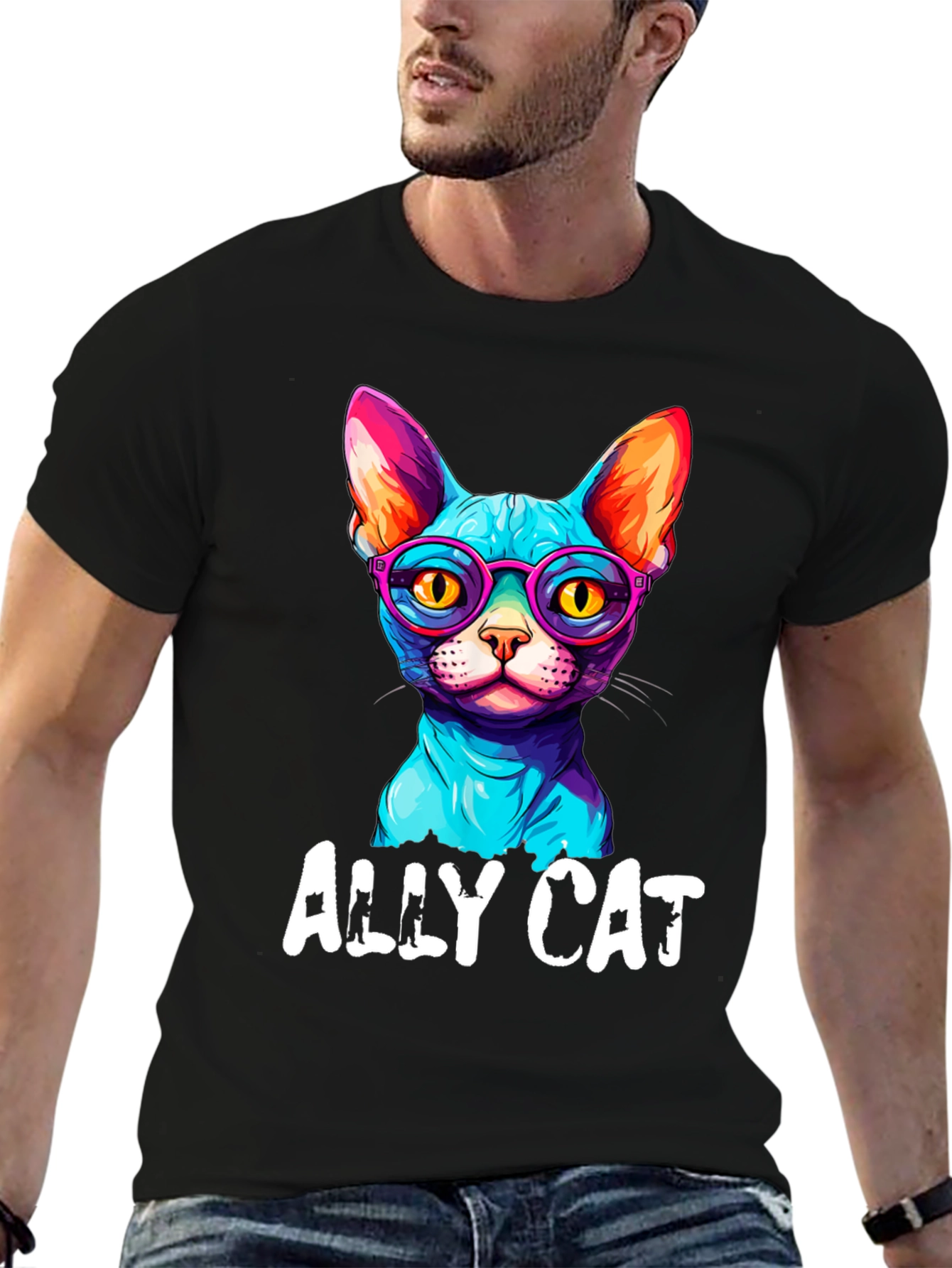 Ally Cat Graphic Tee - Cool Cat Design