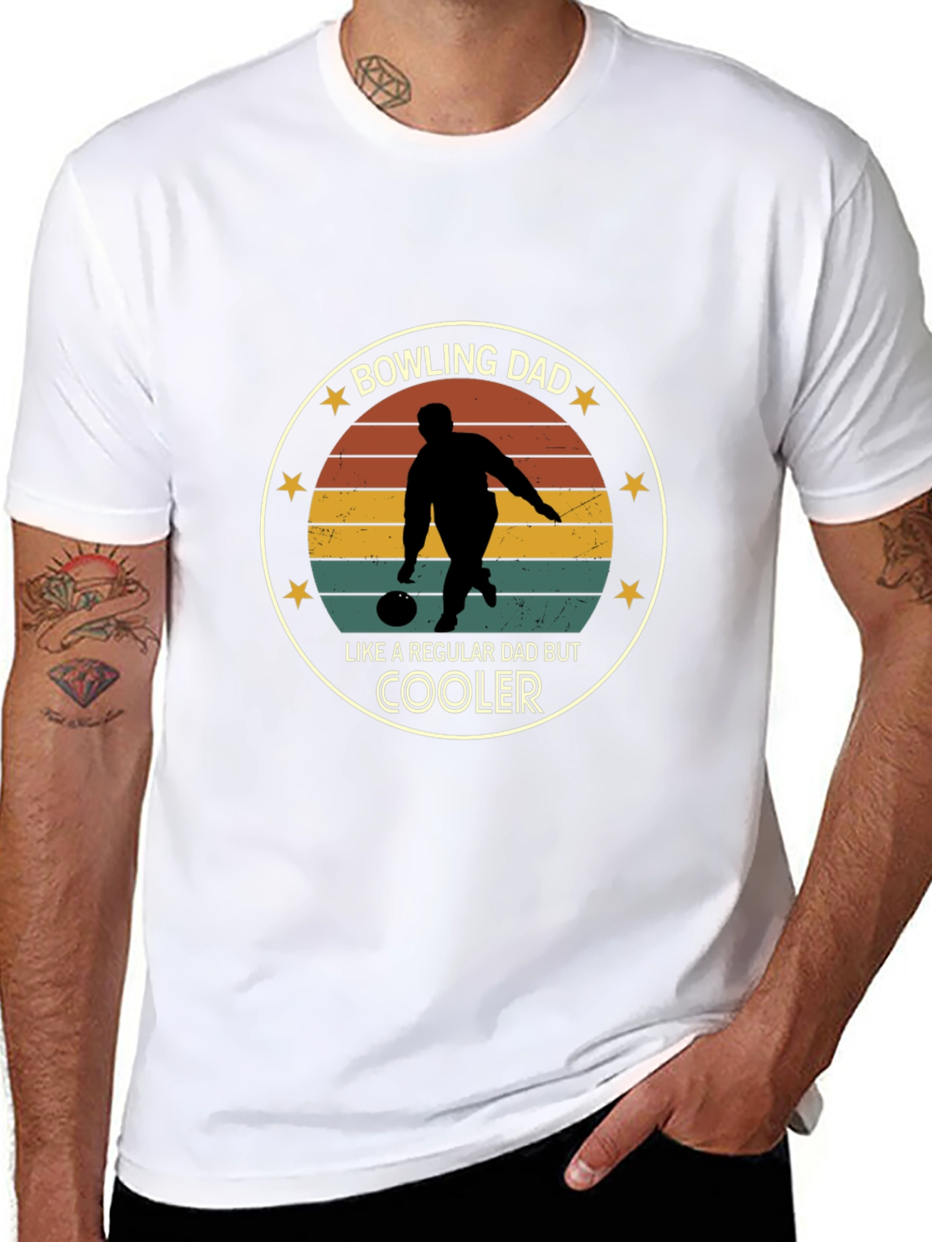 Bowling Dad Graphic Tee - Cool Dad Shirt
