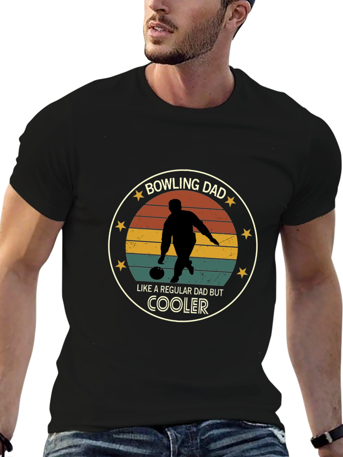 Bowling Dad Graphic Tee - Cool Dad Shirt