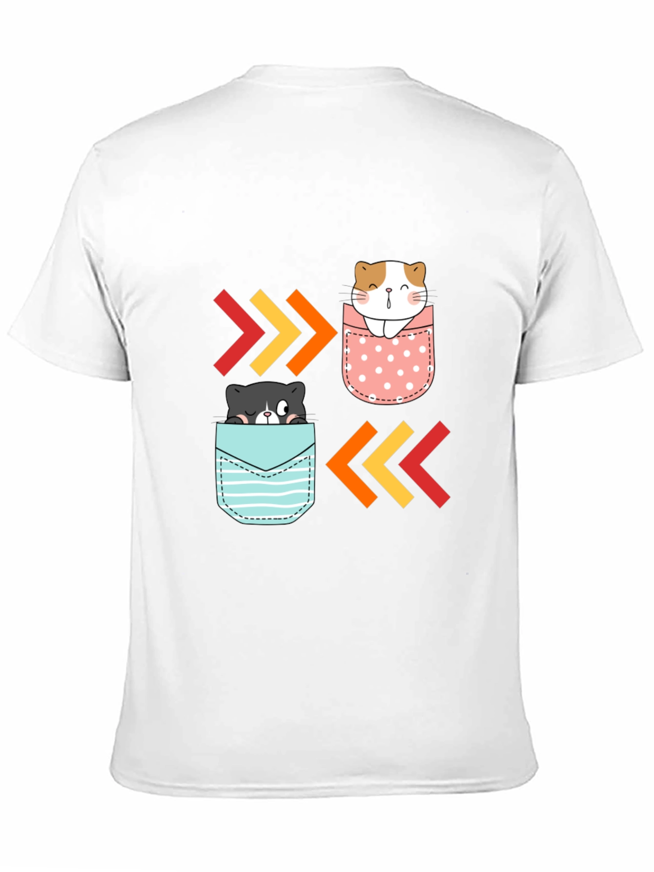 Cute Cats in Pockets Graphic T-Shirt