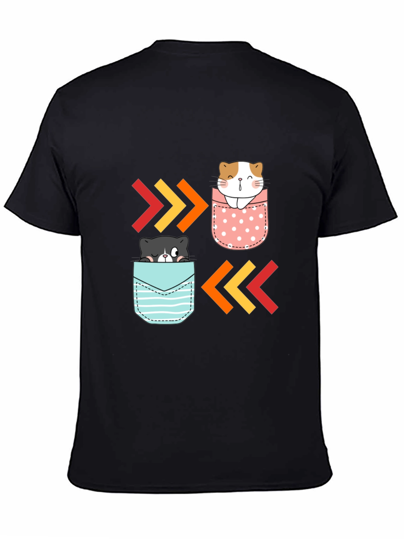 Cute Cats in Pockets Graphic T-Shirt