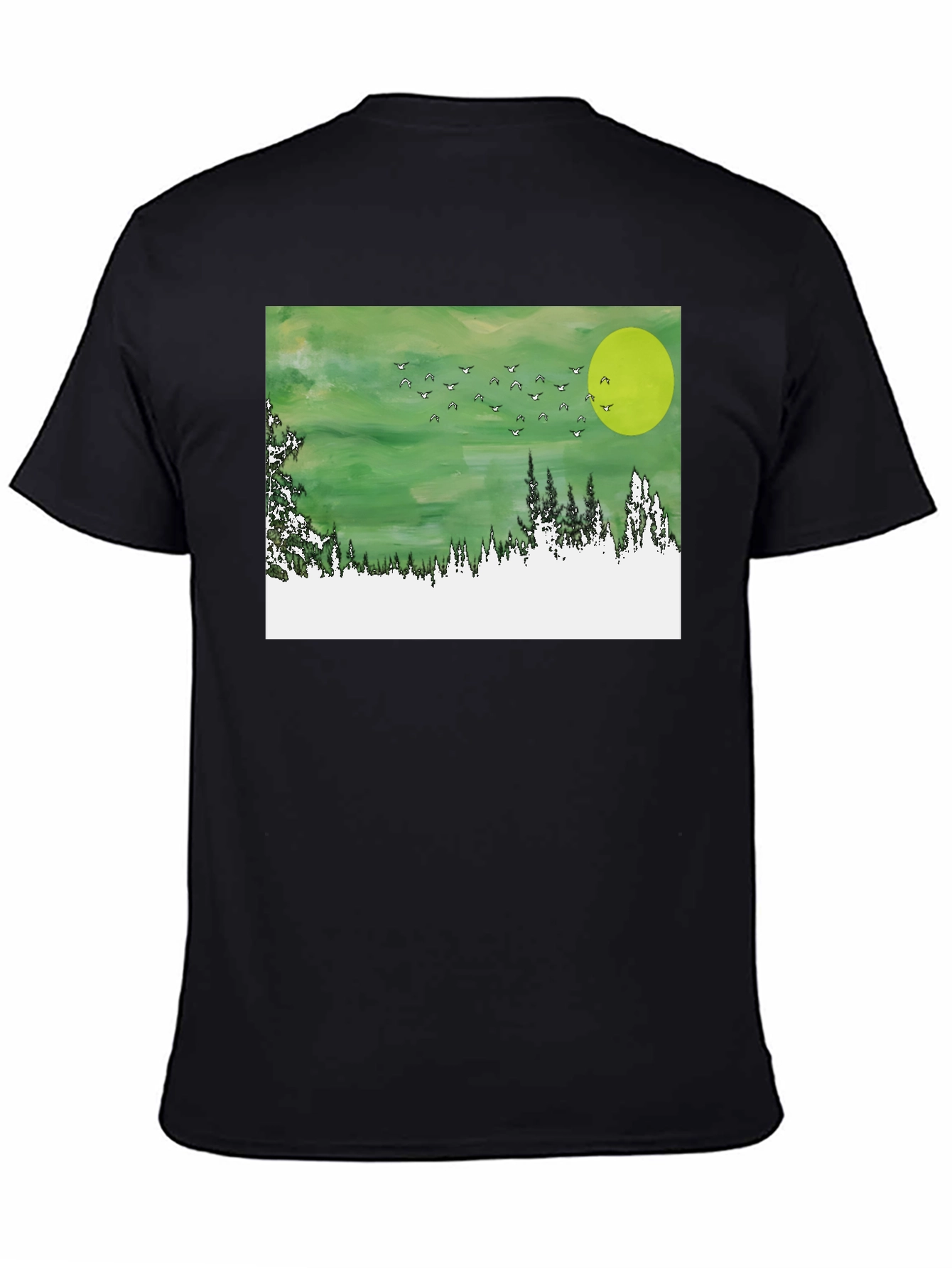 Green Landscape Graphic Tee - Mens Black T-Shirt